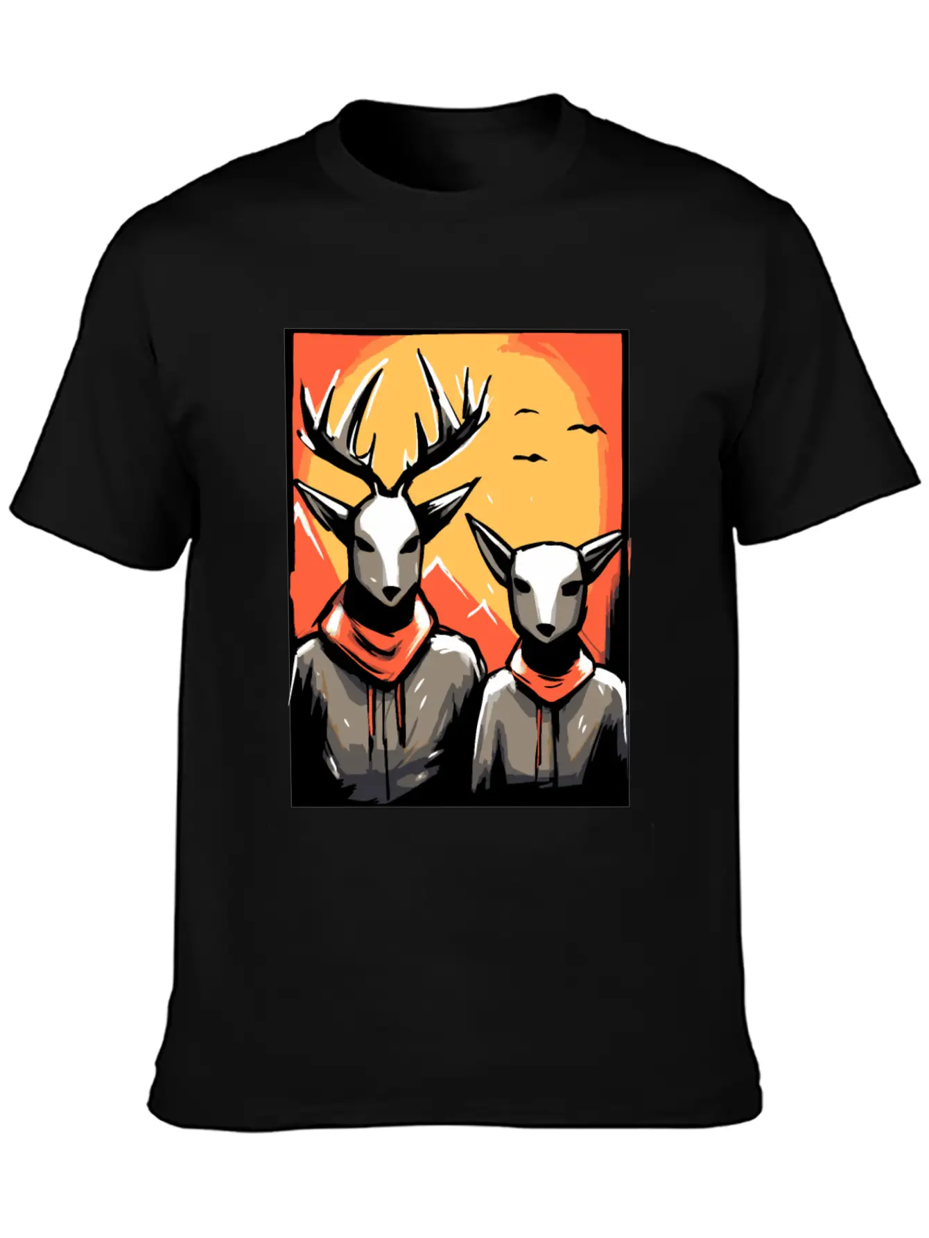 Nature And A Couple Of Deer Soft Cotton Short Sleeve Tee ¨C Unisex Wardrobe Staple