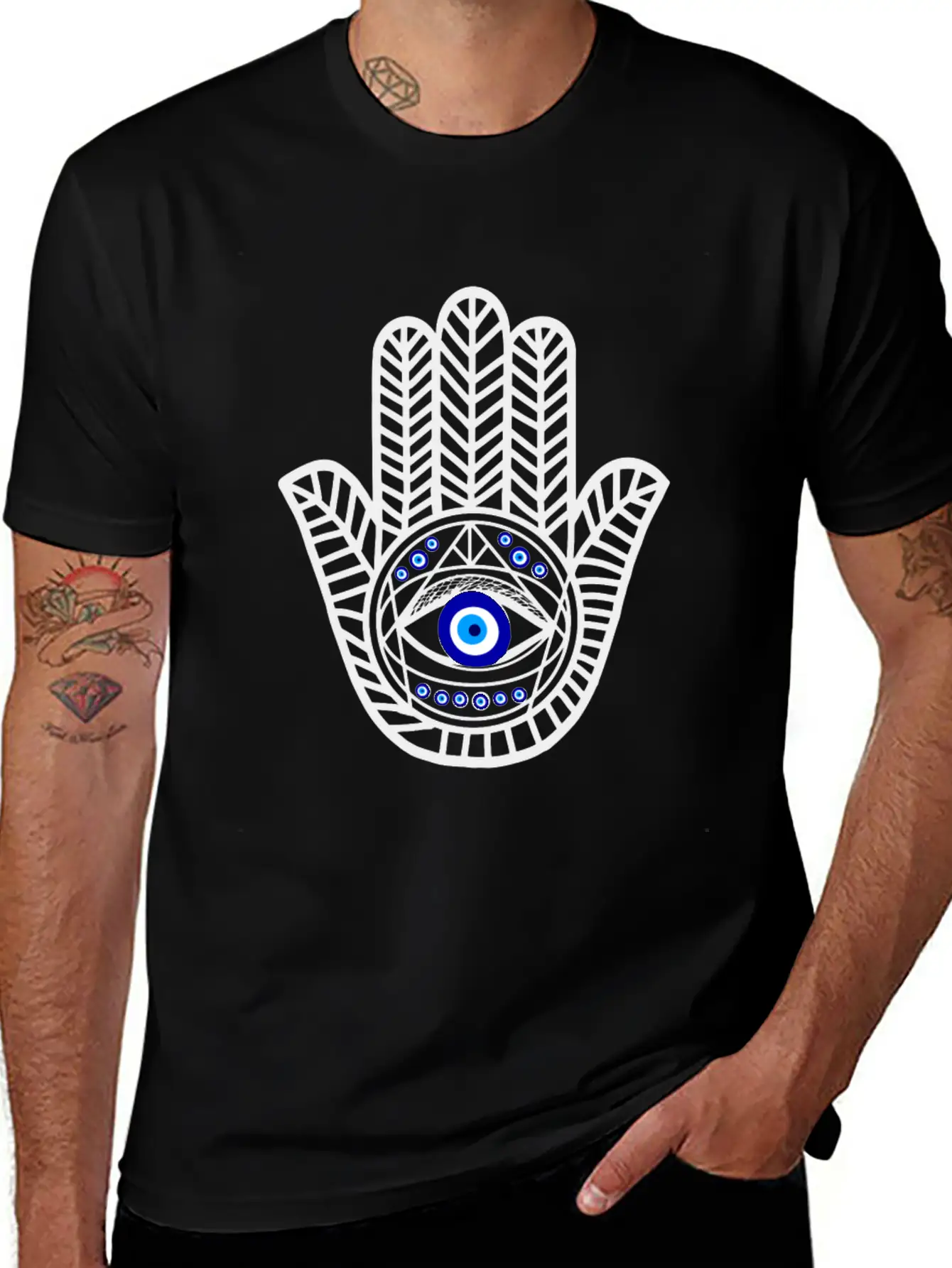 Nazar Turkish Eye Evil Eye Protection Hand Of Hams Soft Cotton Short Sleeve Tee ¨C Unisex Wardrobe Staple