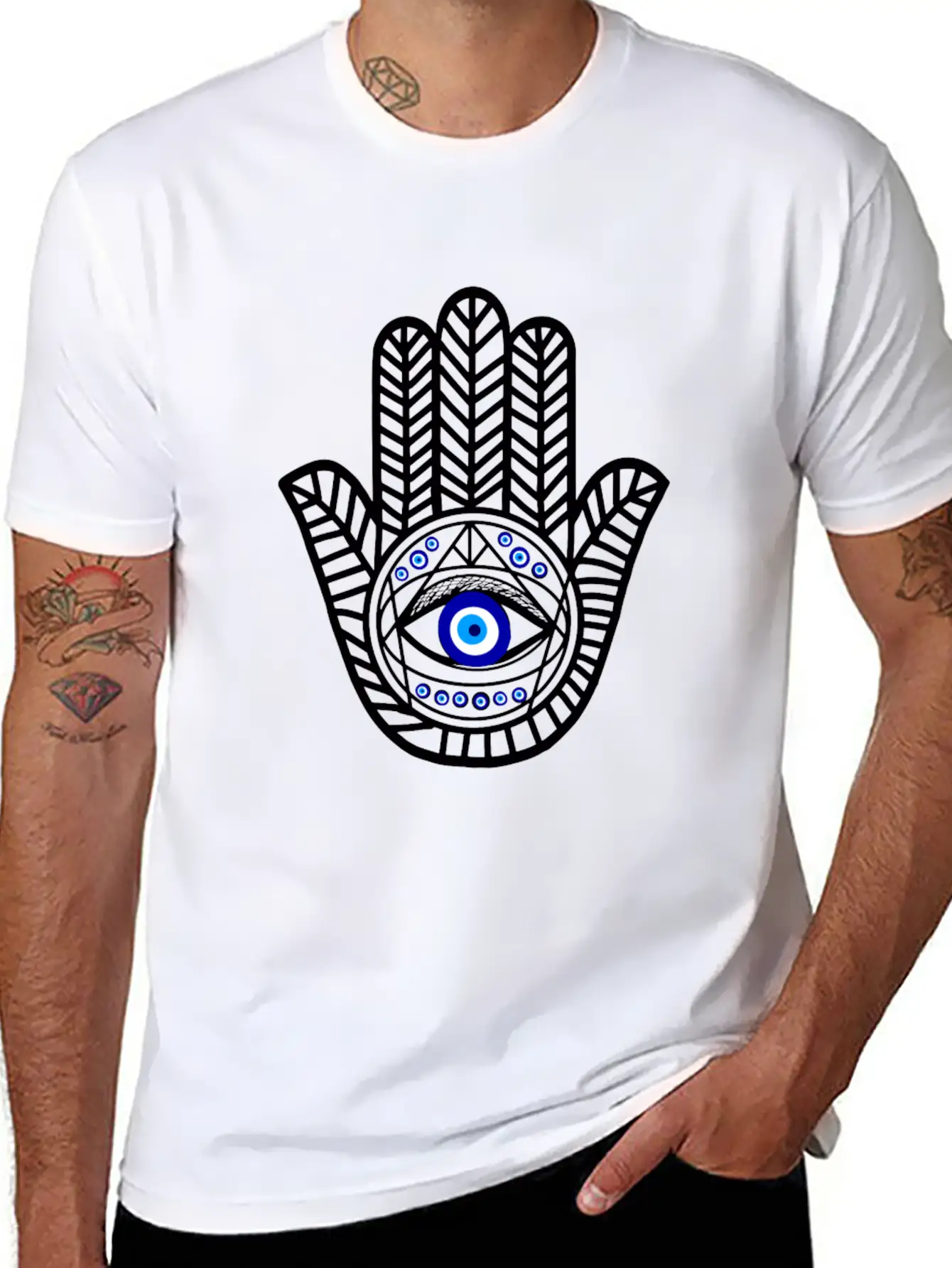Nazar Turkish Eye Evil Eye Protection Hand Of Hams Soft Cotton Short Sleeve Tee ¨C Unisex Wardrobe Staple
