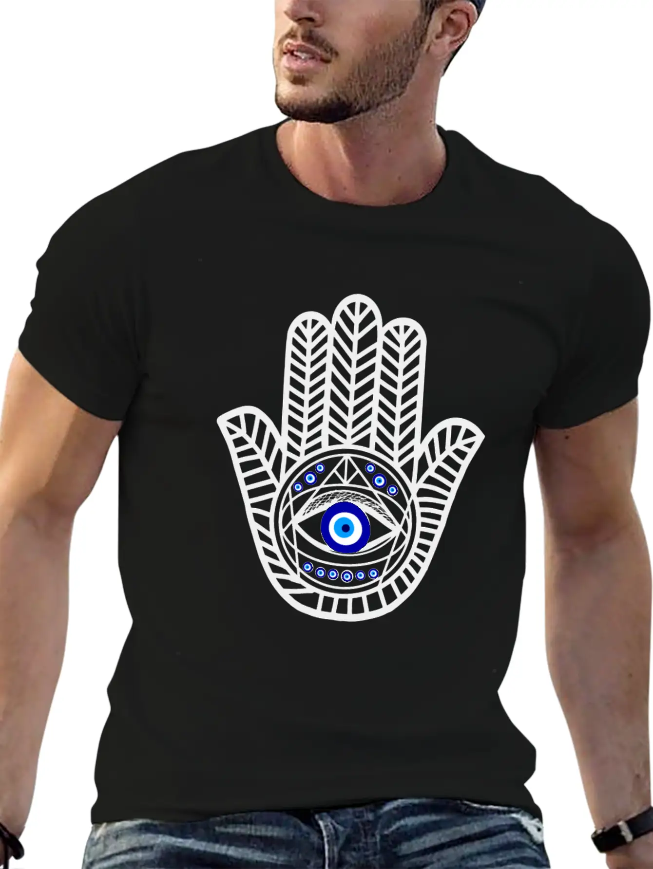 Nazar Turkish Eye Evil Eye Protection Hand Of Hams Soft Cotton Short Sleeve Tee ¨C Unisex Wardrobe Staple