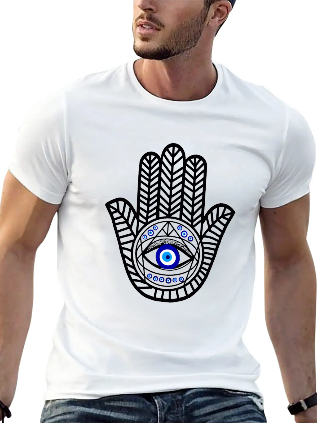 Nazar Turkish Eye Evil Eye Protection Hand Of Hams Soft Cotton Short Sleeve Tee ¨C Unisex Wardrobe Staple