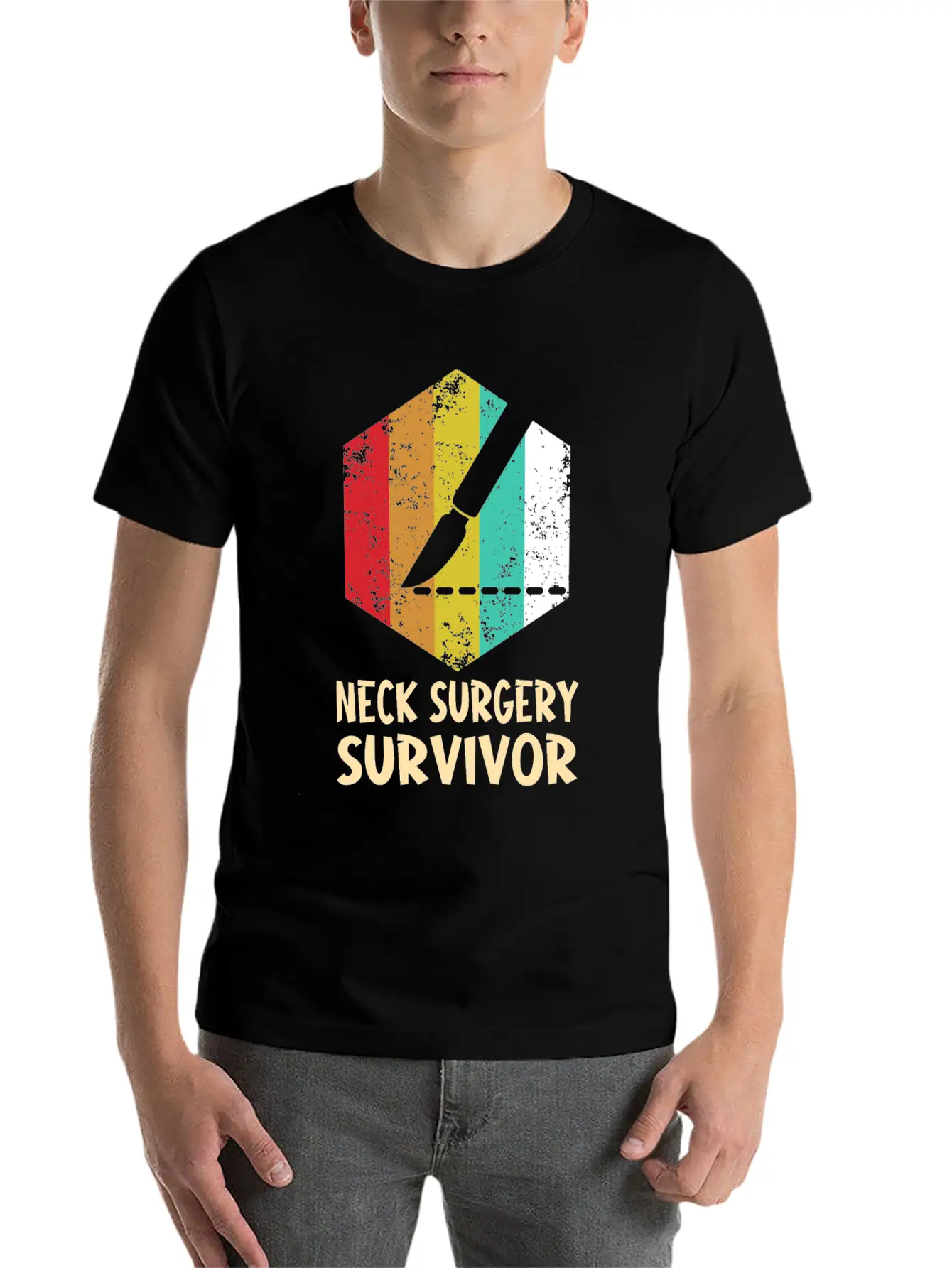Neck Surgery Succeed Implant Survivor Recovery Basic Graphic T-Shirt ¨C Daily Comfort In Soft Cotton