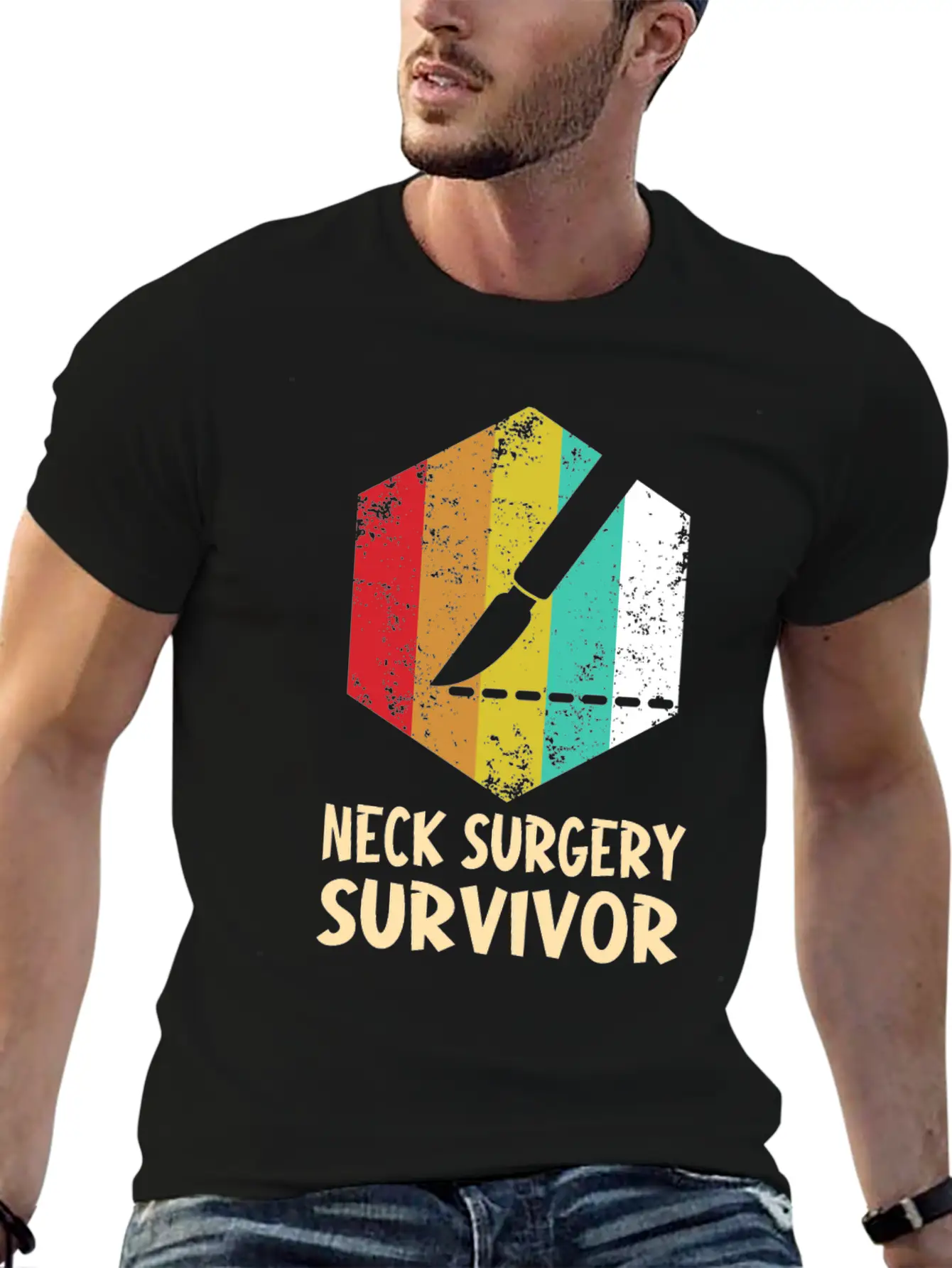 Neck Surgery Succeed Implant Survivor Recovery Basic Graphic T-Shirt ¨C Daily Comfort In Soft Cotton
