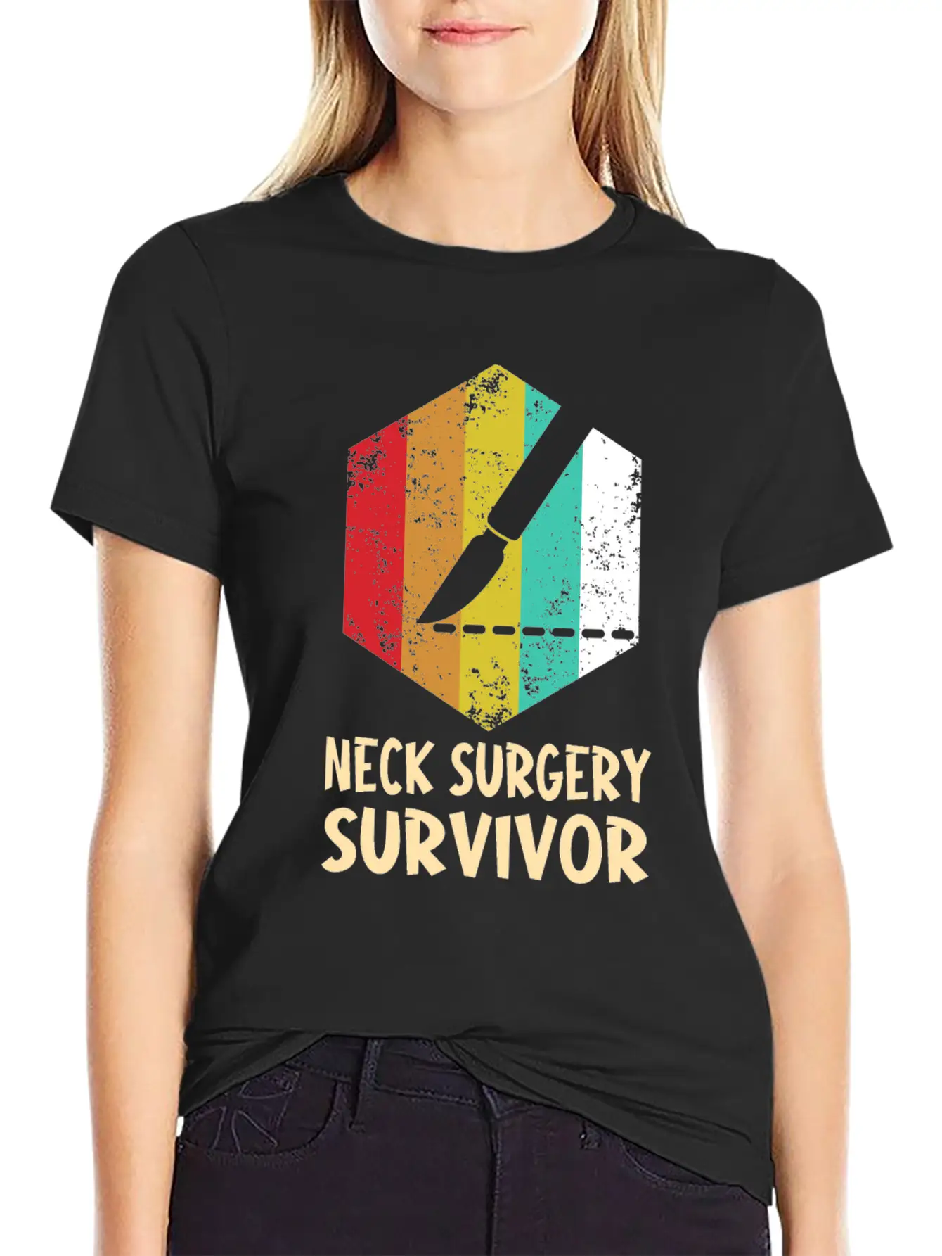 Neck Surgery Succeed Implant Survivor Recovery Basic Graphic T-Shirt ¨C Daily Comfort In Soft Cotton