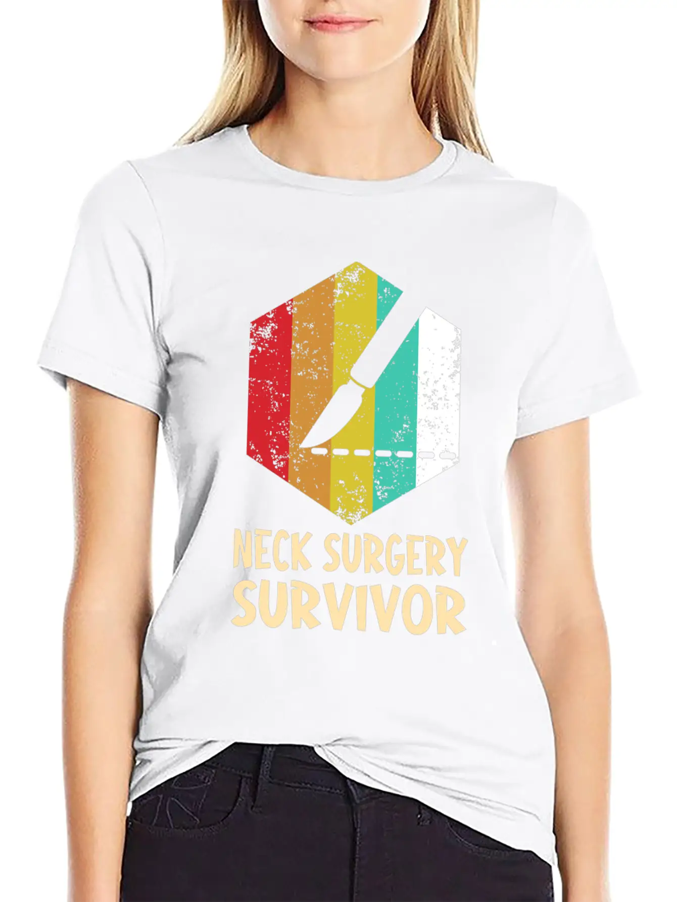 Neck Surgery Succeed Implant Survivor Recovery Basic Graphic T-Shirt ¨C Daily Comfort In Soft Cotton