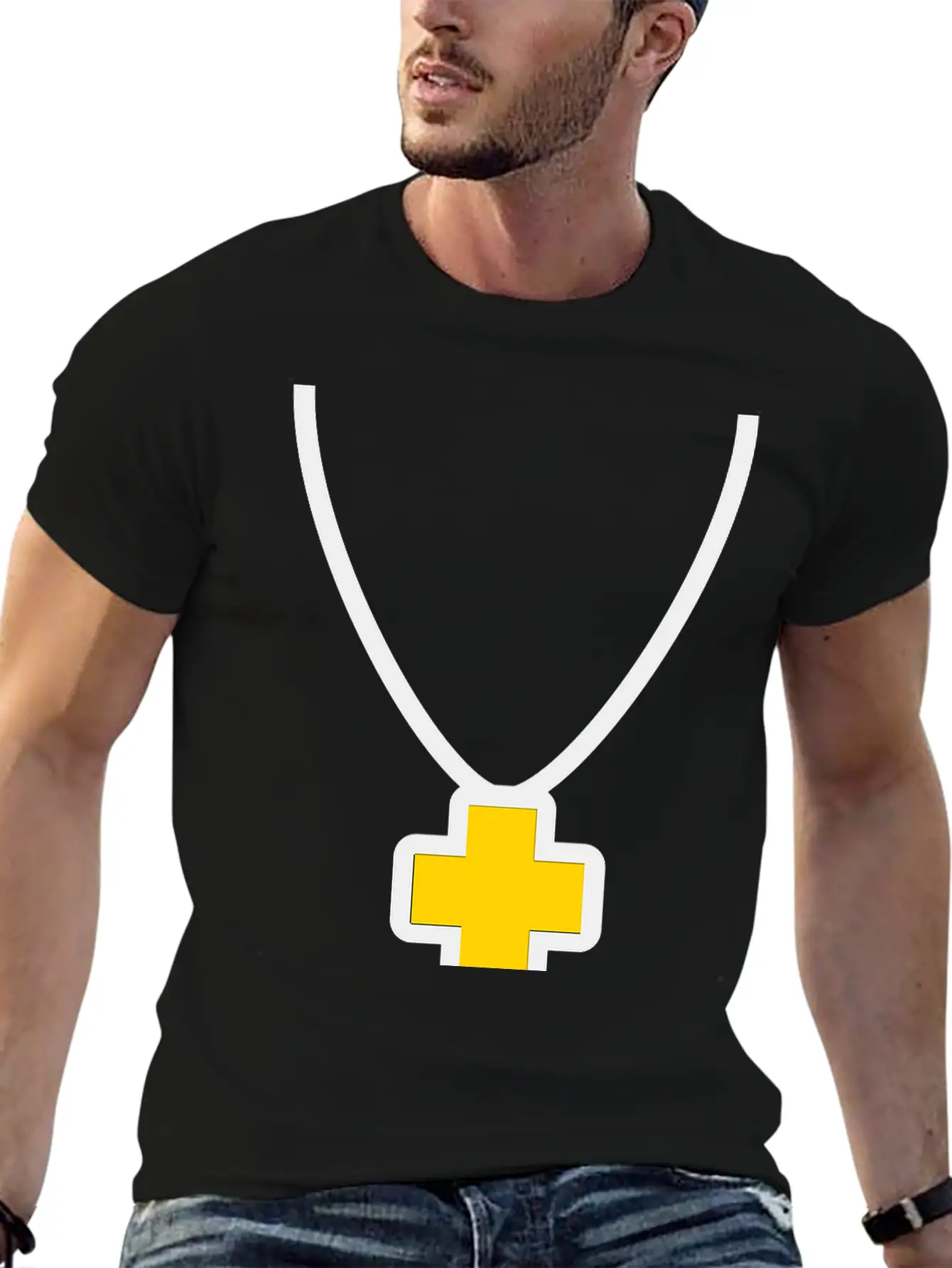 Necklace_cross_2c Essential Cotton Tee For Daily Outfits ¨C Unisex Style