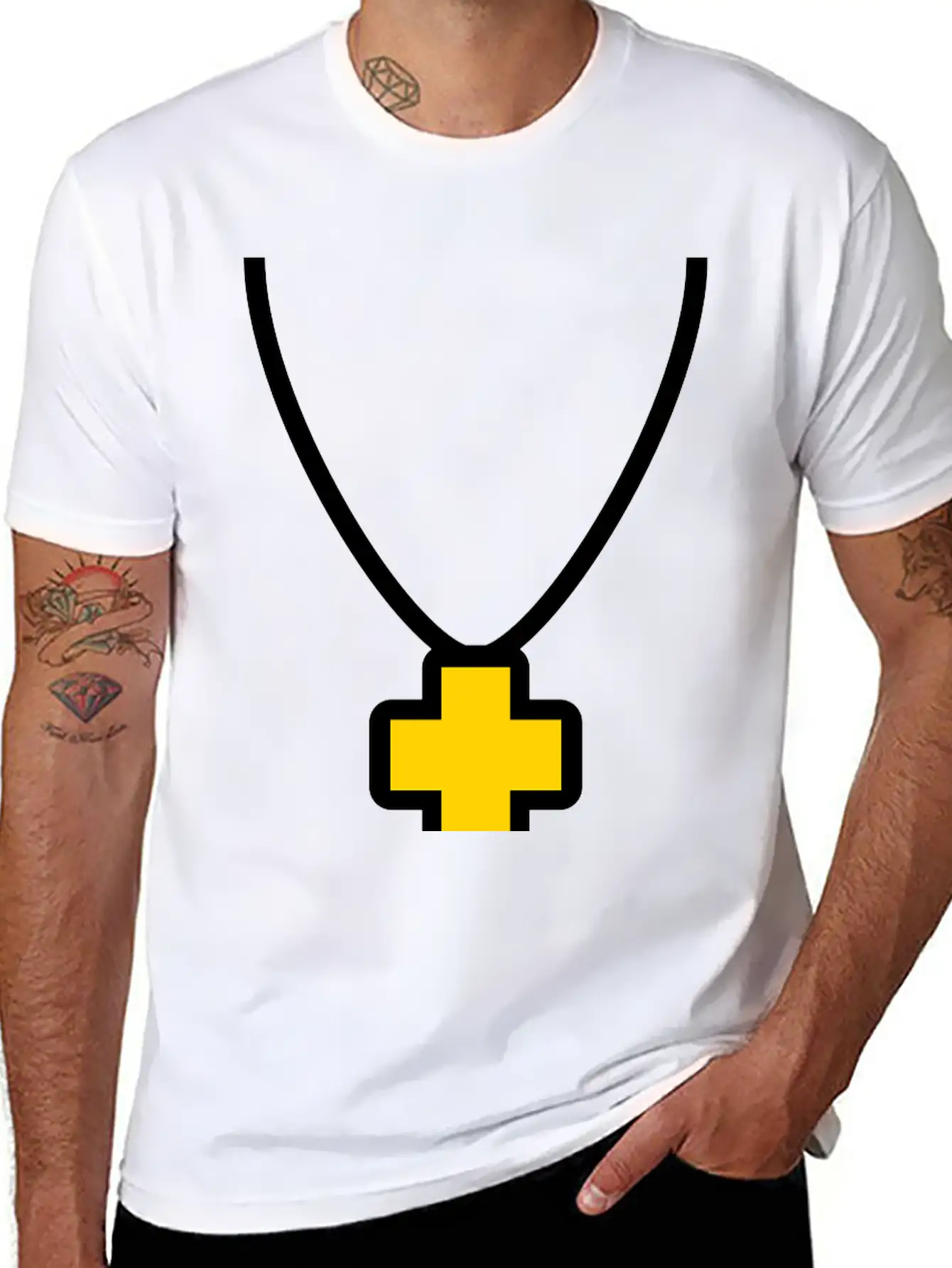 Necklace_cross_2c Essential Cotton Tee For Daily Outfits ¨C Unisex Style