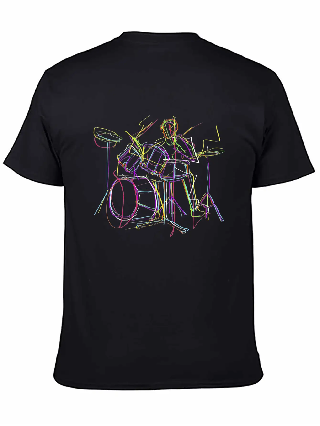 Neon Drums Musician Unisex Casual T-Shirt ¨C Clean Design For Daily Comfort