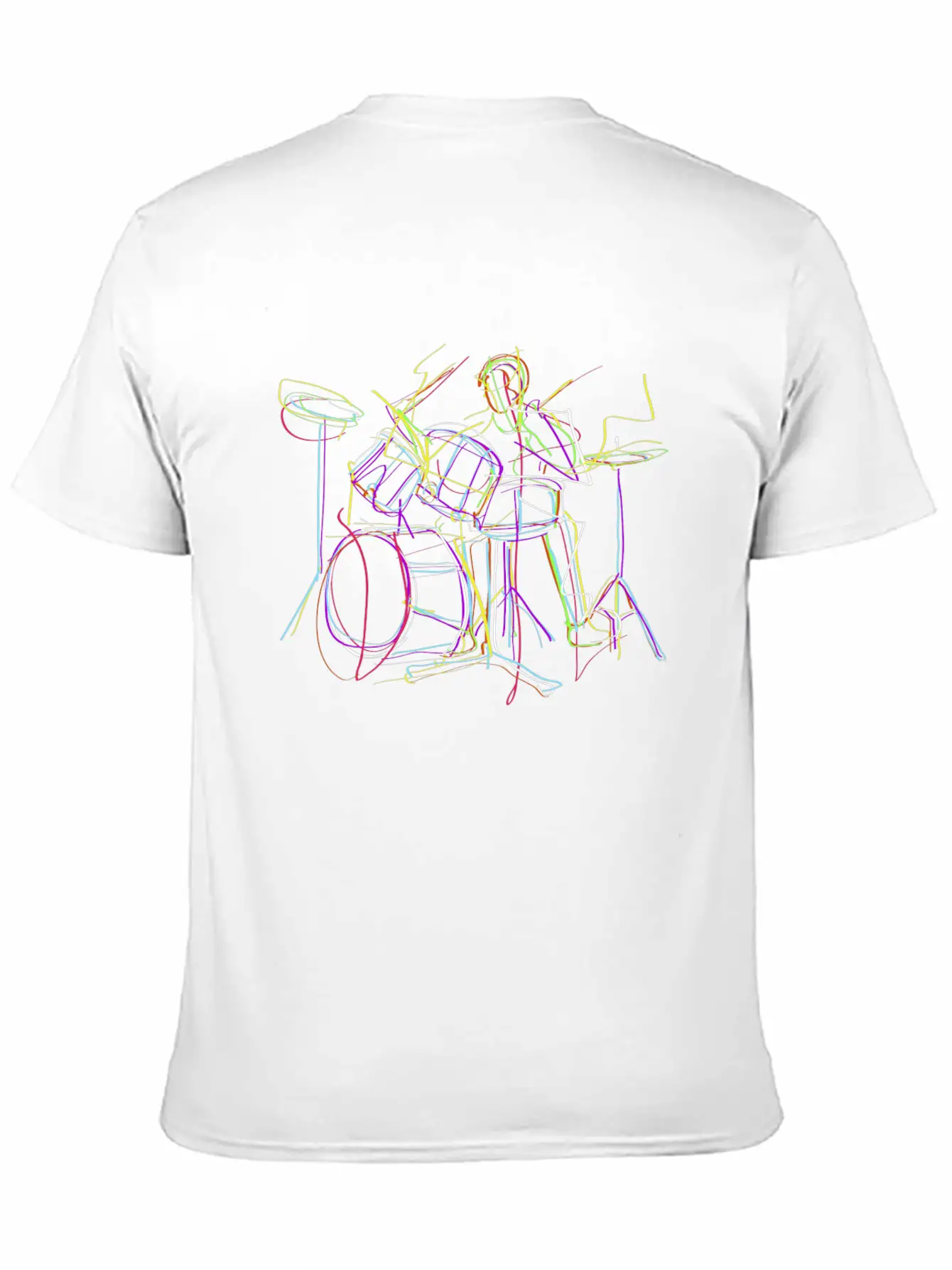Neon Drums Musician Unisex Casual T-Shirt ¨C Clean Design For Daily Comfort