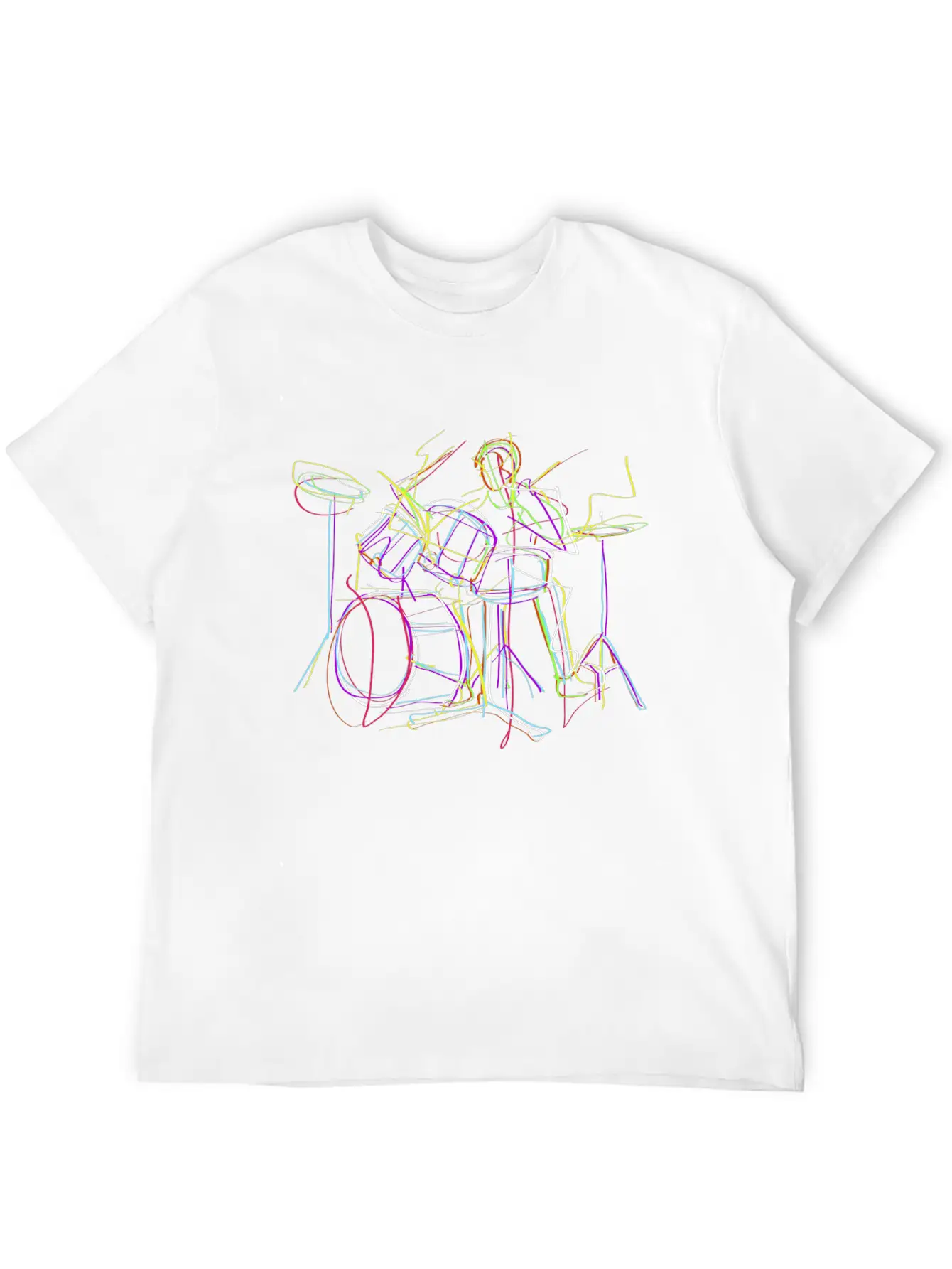 Neon Drums Musician Unisex Casual T-Shirt ¨C Clean Design For Daily Comfort