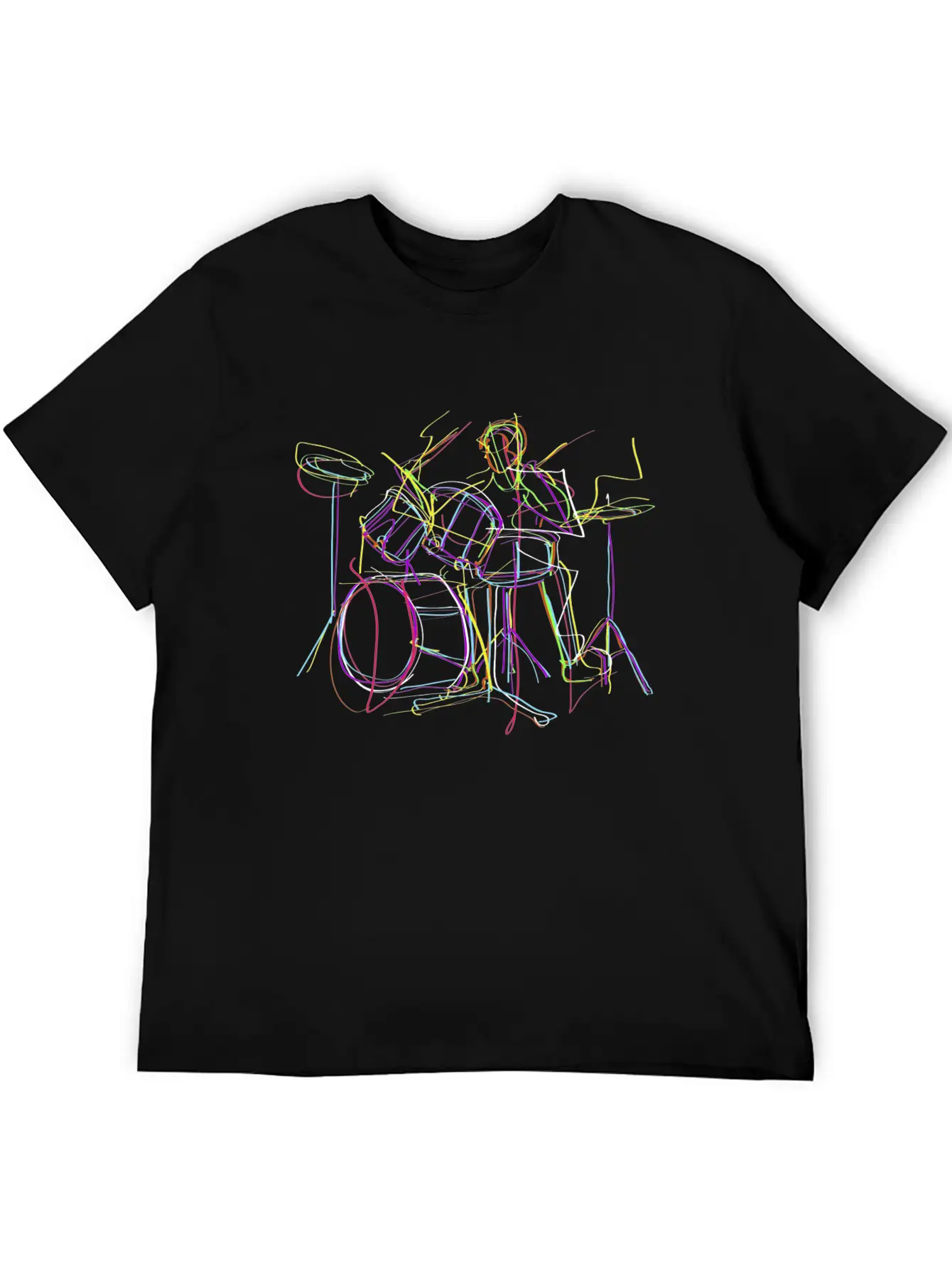 Neon Drums Musician Unisex Casual T-Shirt ¨C Clean Design For Daily Comfort