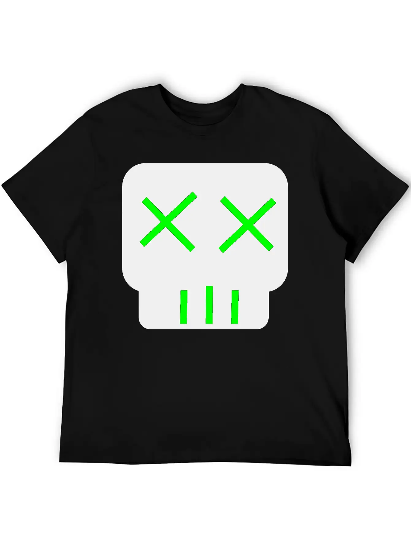 Neon Green Skullkid Essential Cotton Tee For Daily Outfits ¨C Unisex Style