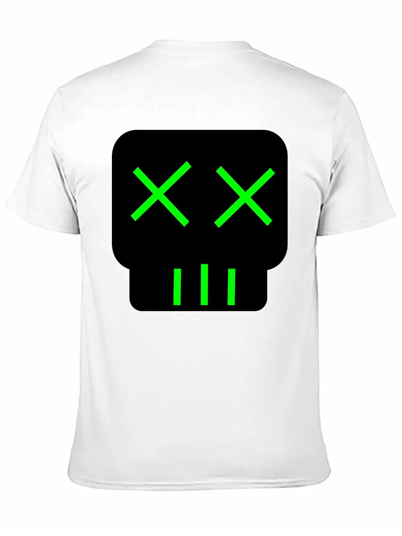 Neon Green Skullkid Essential Cotton Tee For Daily Outfits ¨C Unisex Style