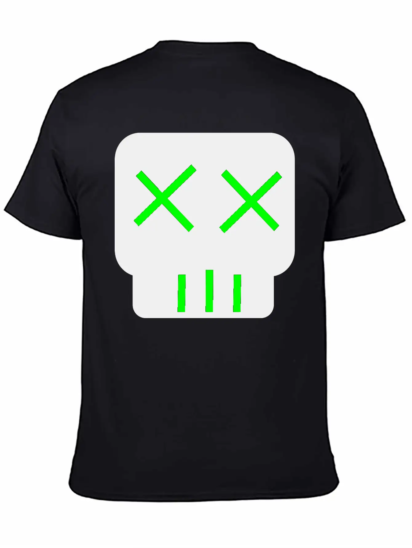 Neon Green Skullkid Essential Cotton Tee For Daily Outfits ¨C Unisex Style