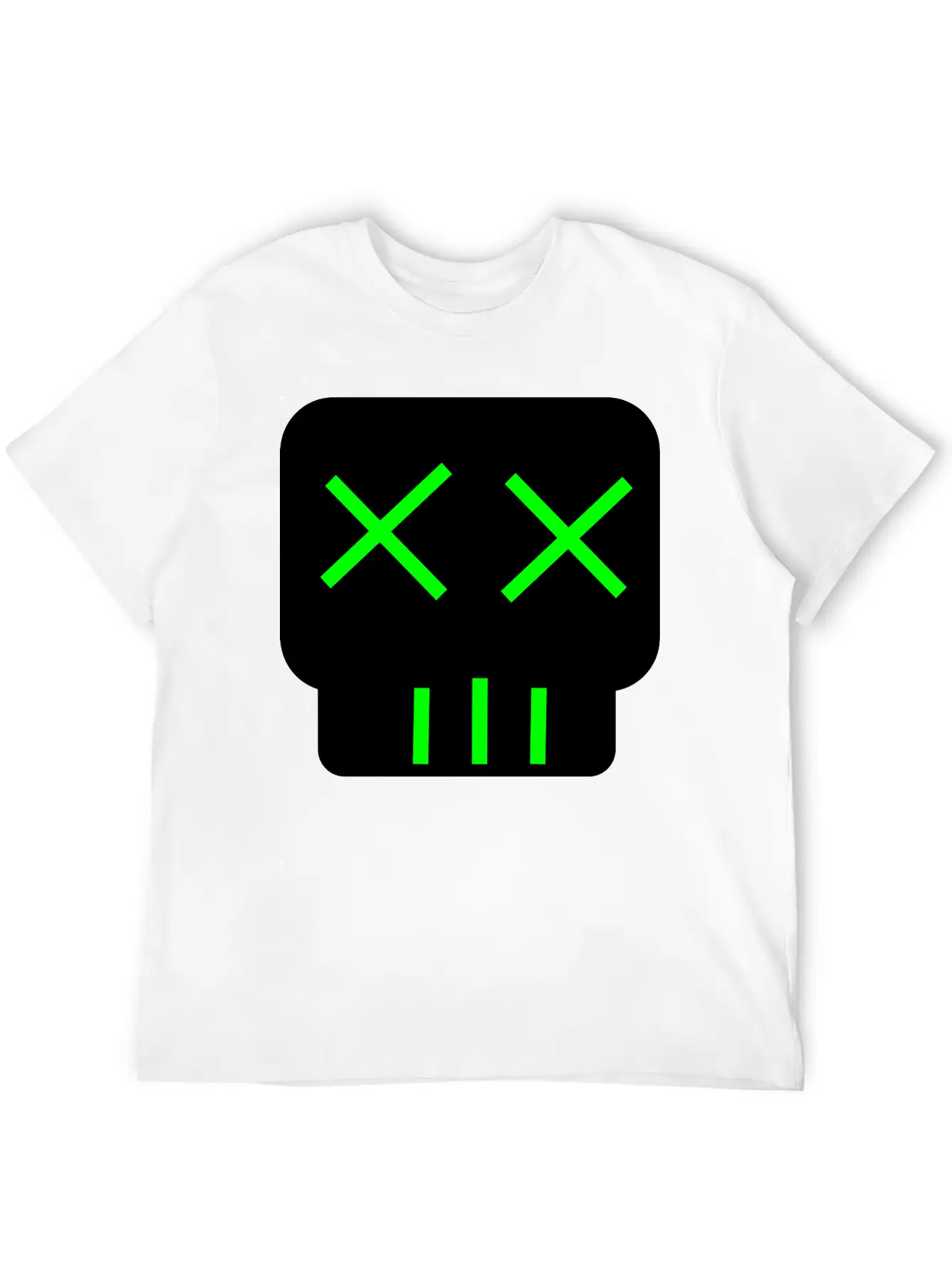 Neon Green Skullkid Essential Cotton Tee For Daily Outfits ¨C Unisex Style