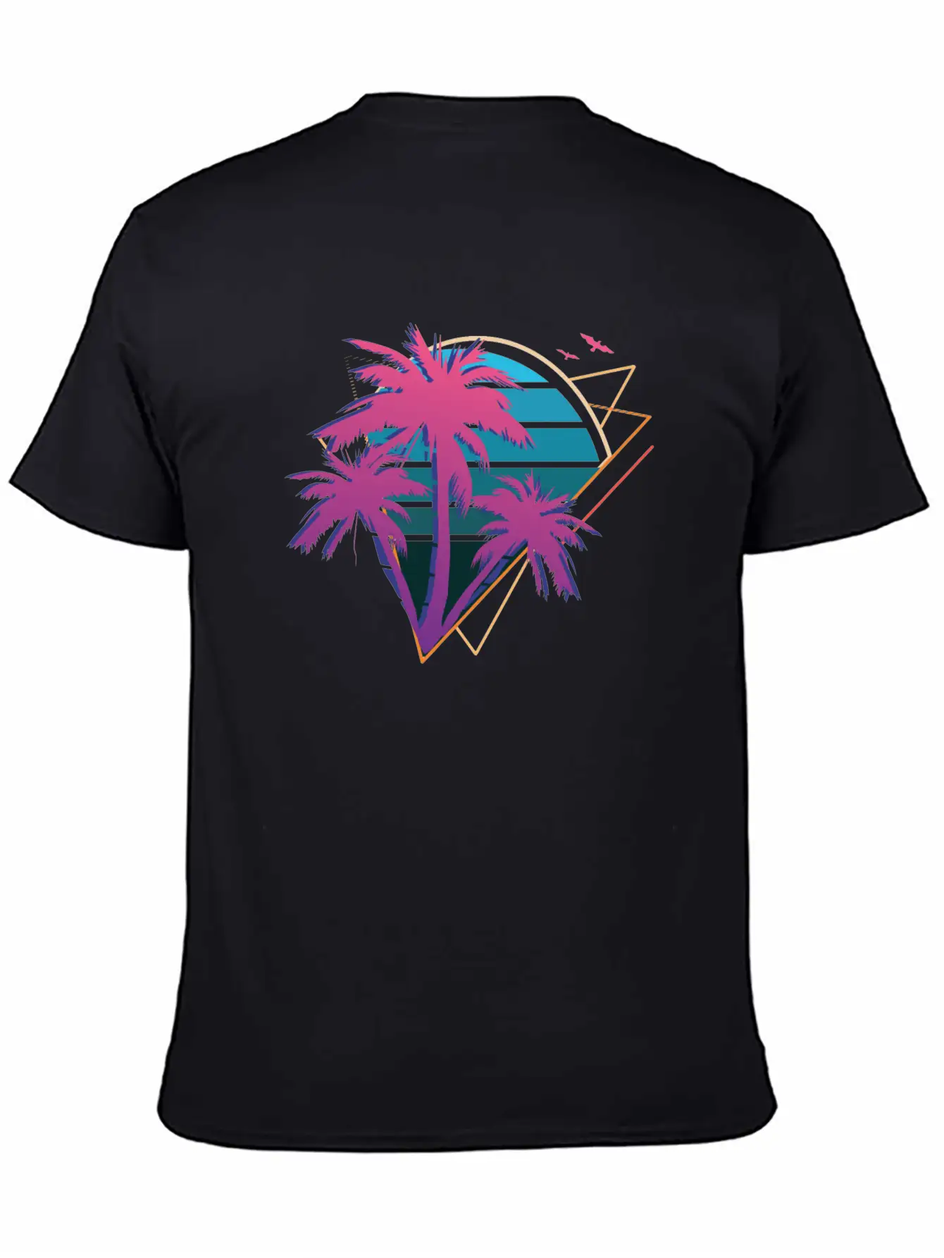 Neon Palm Trees Essential Cotton Tee For Daily Outfits ¨C Unisex Style