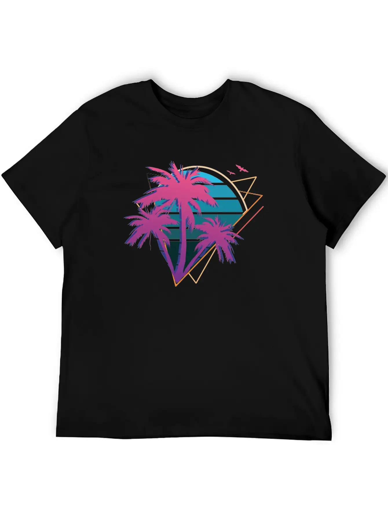 Neon Palm Trees Essential Cotton Tee For Daily Outfits ¨C Unisex Style