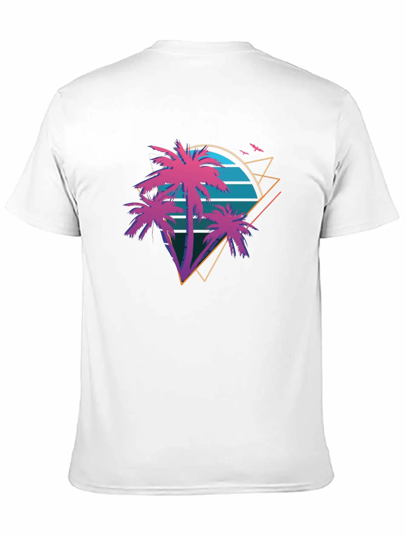 Neon Palm Trees Essential Cotton Tee For Daily Outfits ¨C Unisex Style