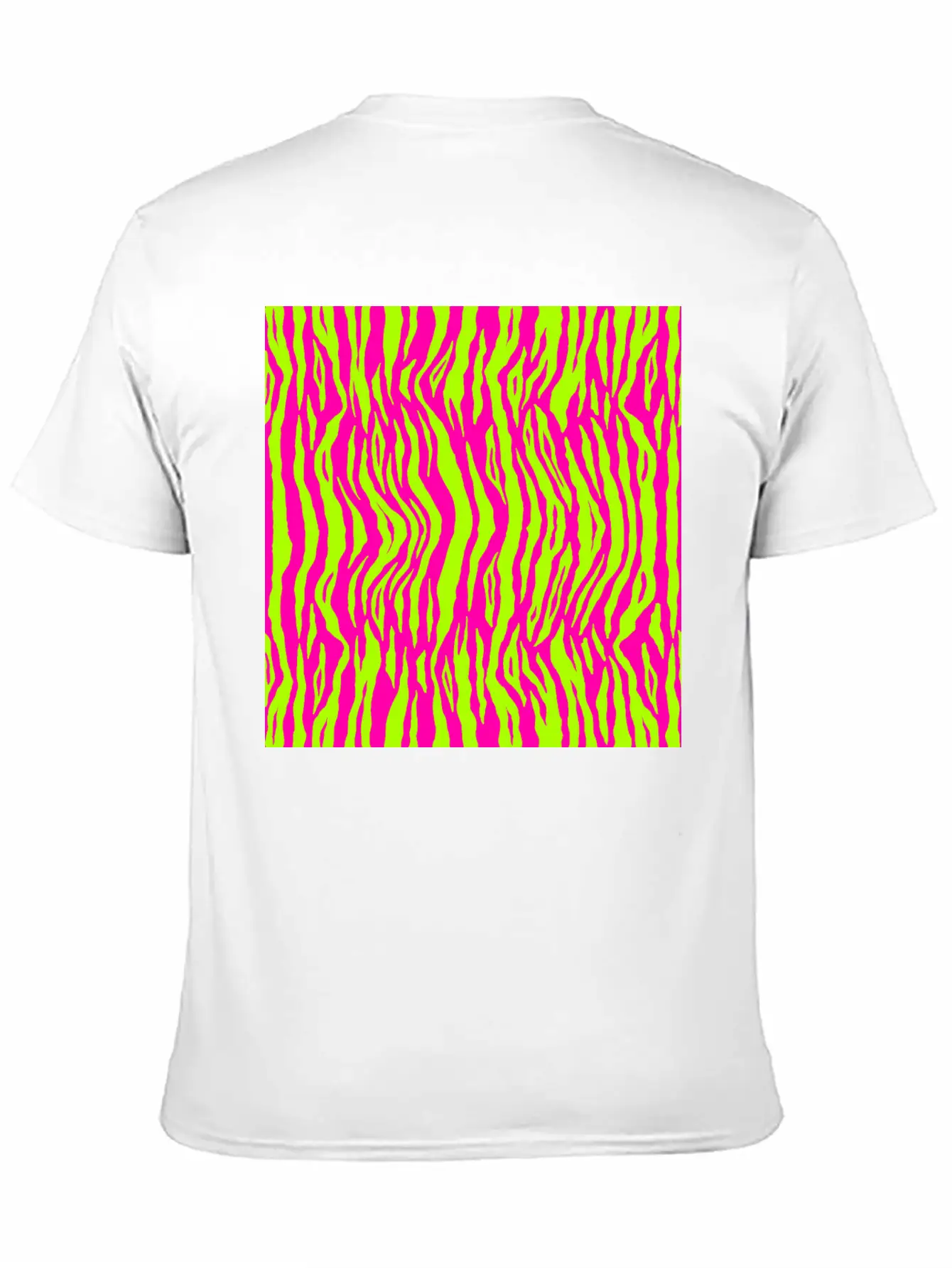 Neon Pink Green Tiger Pattern Essential Cotton Tee For Daily Outfits ¨C Unisex Style