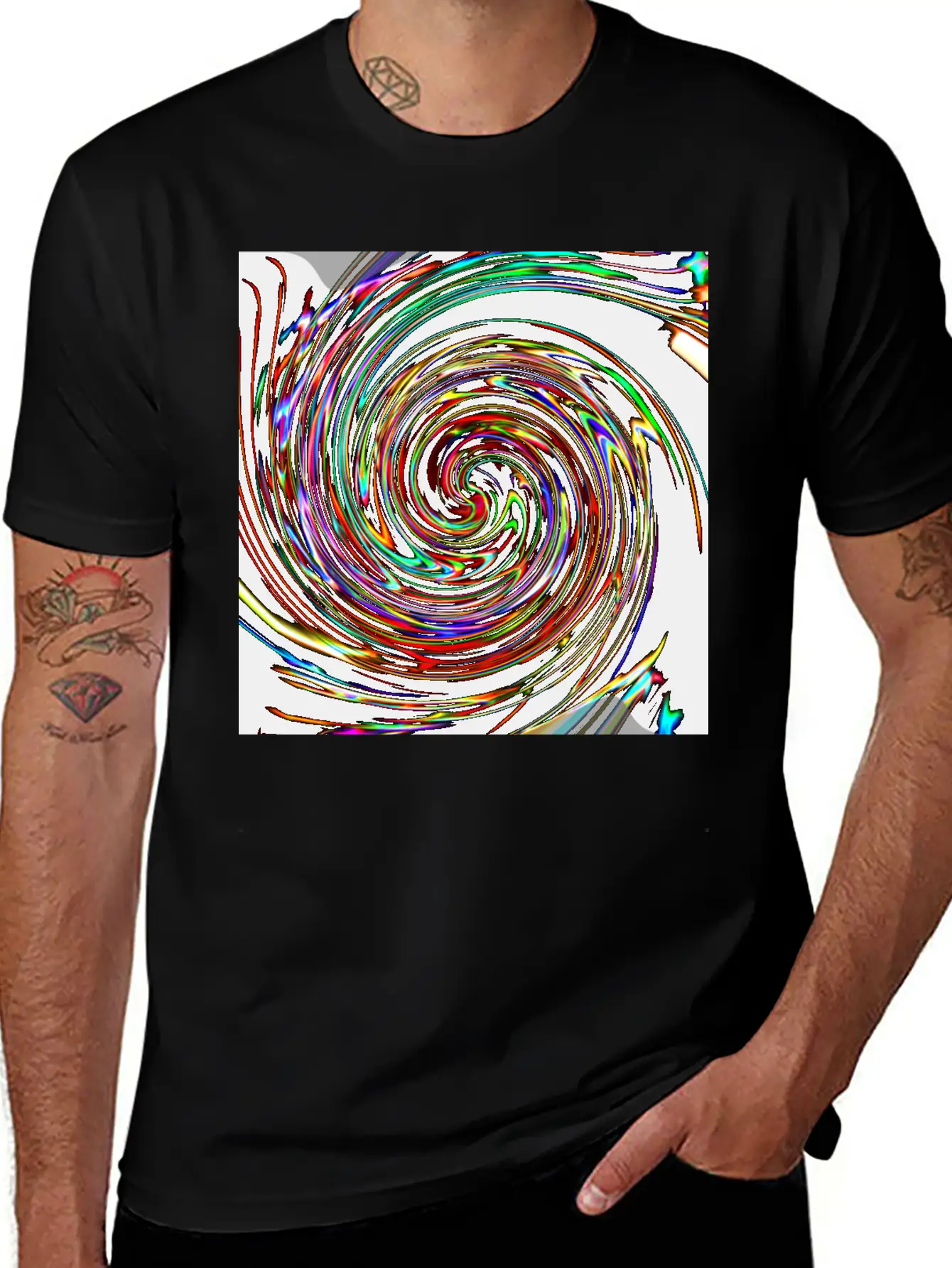Neon Spirals, Neon Spiralen Basic Graphic T-Shirt ¨C Daily Comfort In Soft Cotton