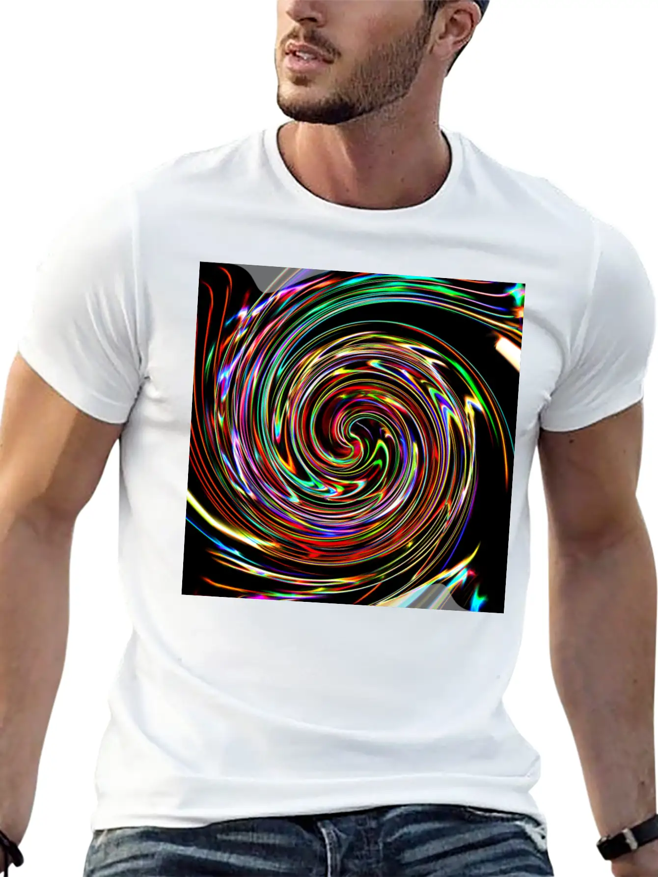 Neon Spirals, Neon Spiralen Basic Graphic T-Shirt ¨C Daily Comfort In Soft Cotton