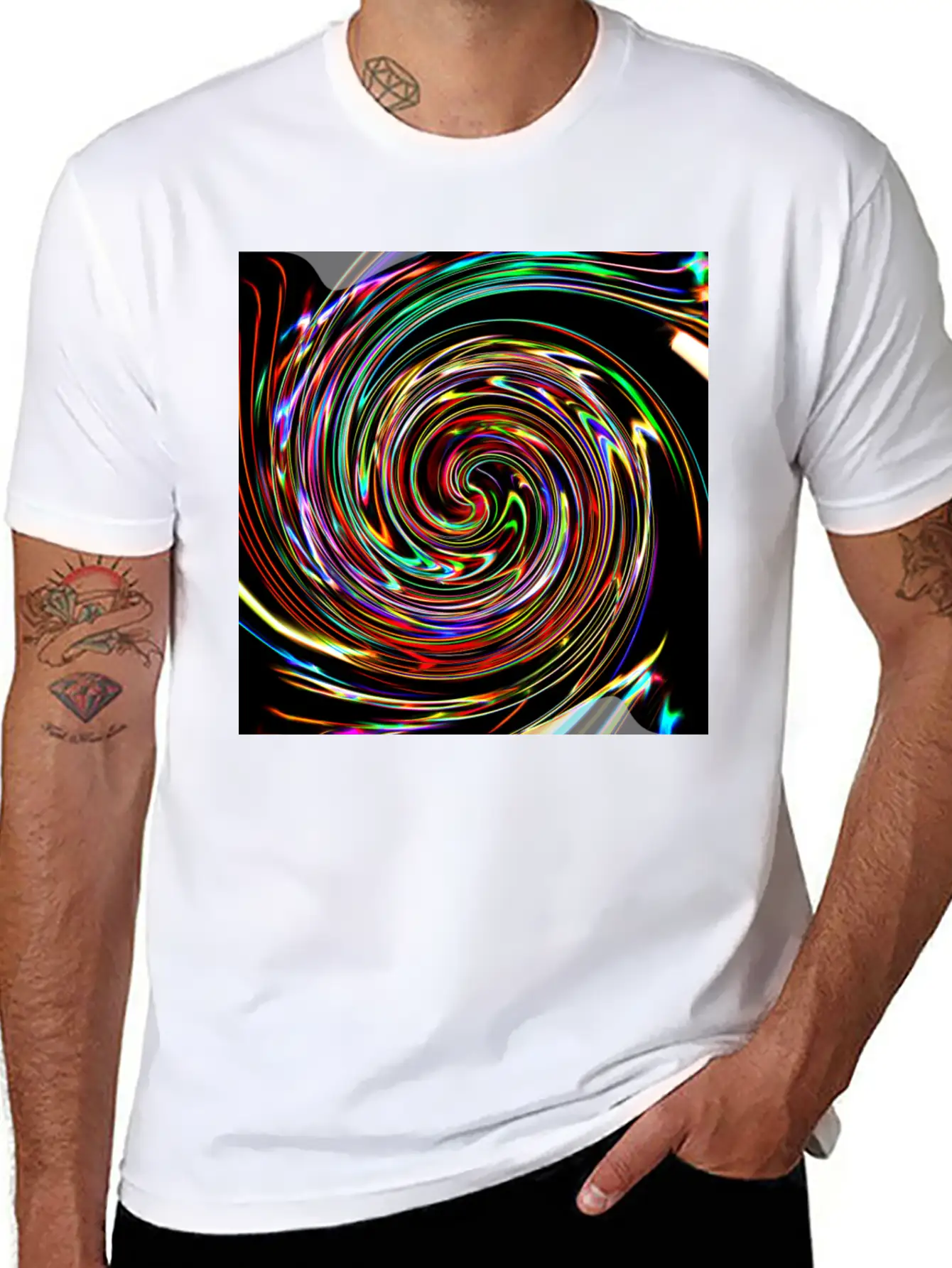 Neon Spirals, Neon Spiralen Basic Graphic T-Shirt ¨C Daily Comfort In Soft Cotton