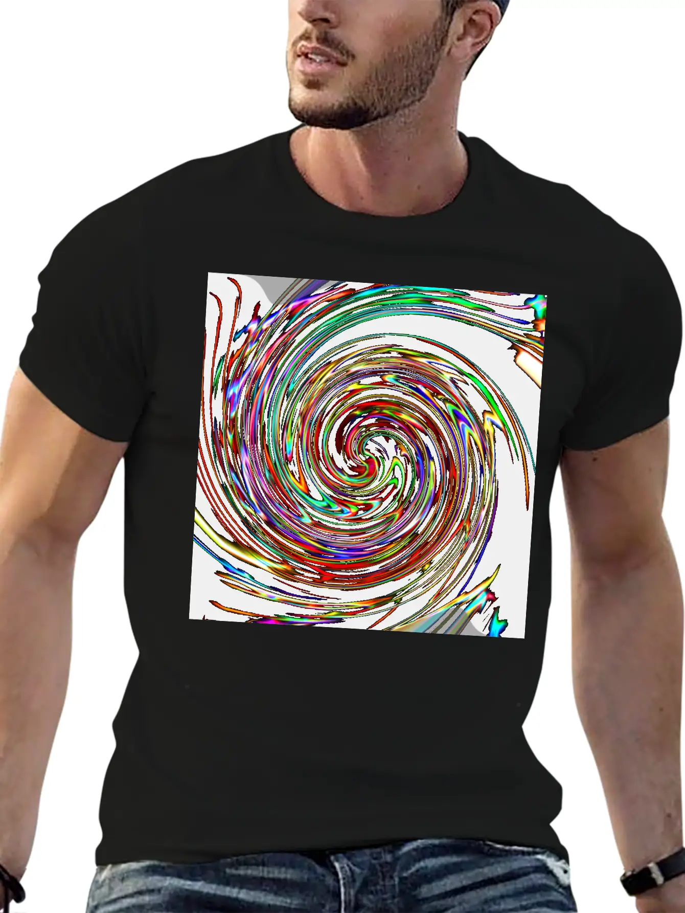 Neon Spirals, Neon Spiralen Basic Graphic T-Shirt ¨C Daily Comfort In Soft Cotton