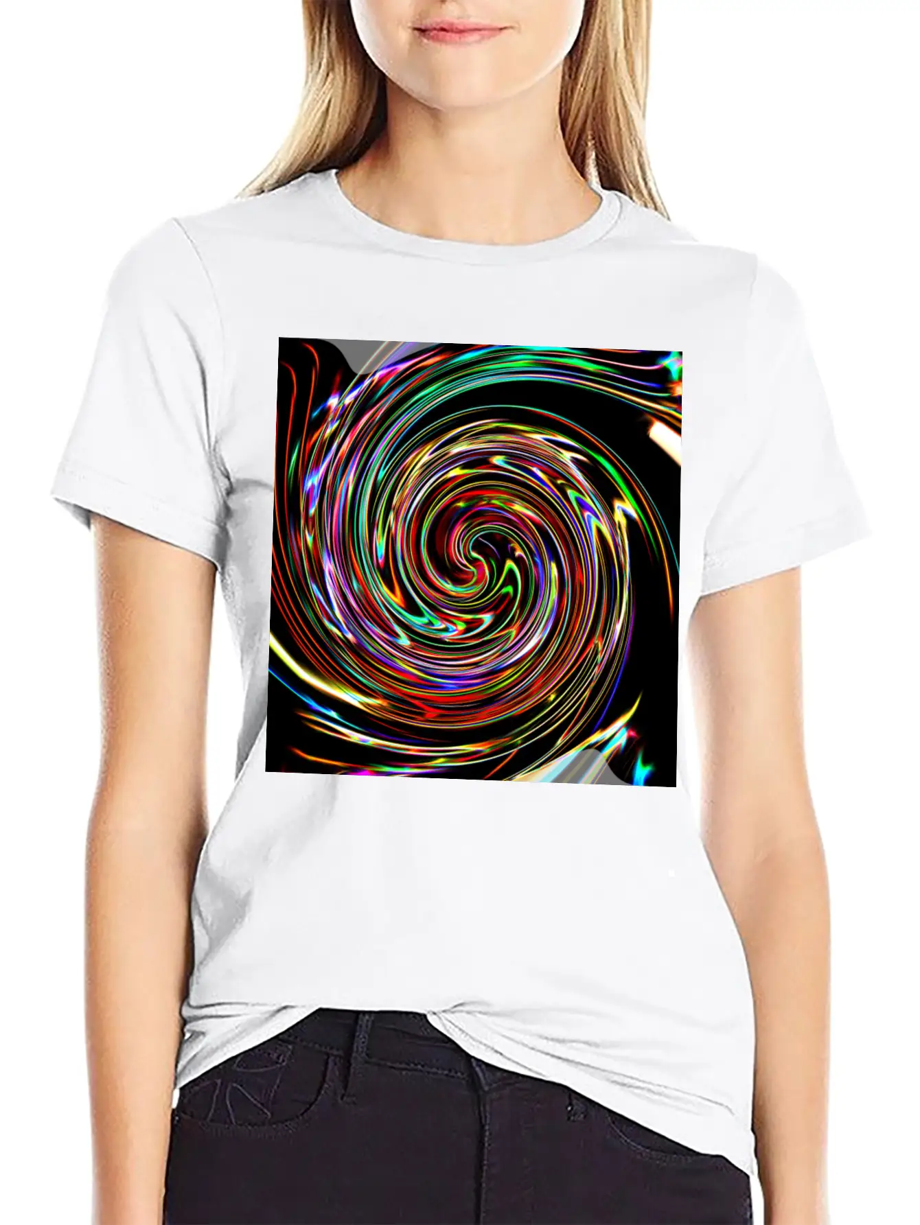 Neon Spirals, Neon Spiralen Basic Graphic T-Shirt ¨C Daily Comfort In Soft Cotton