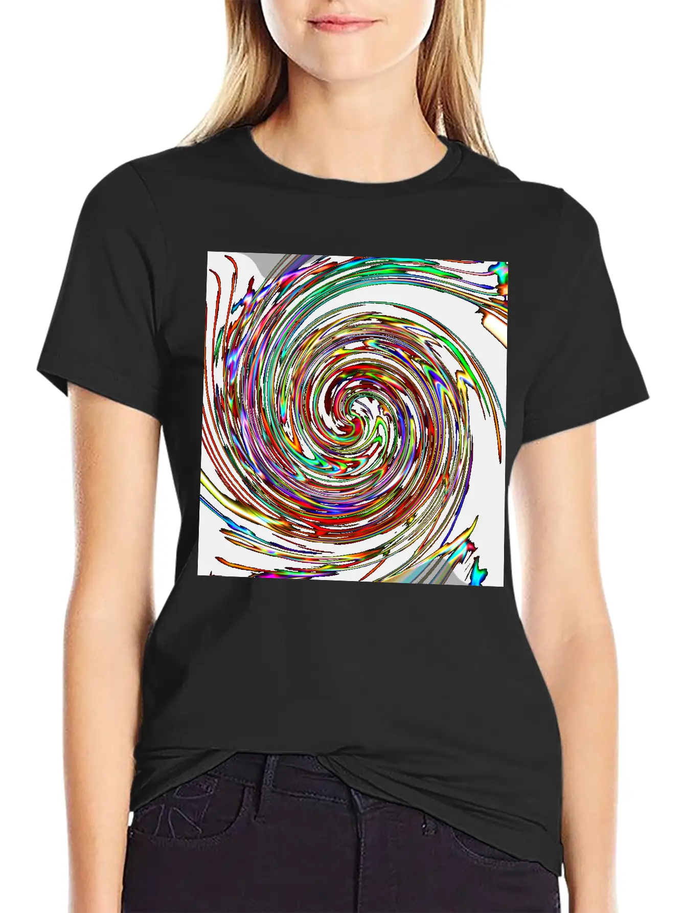 Neon Spirals, Neon Spiralen Basic Graphic T-Shirt ¨C Daily Comfort In Soft Cotton