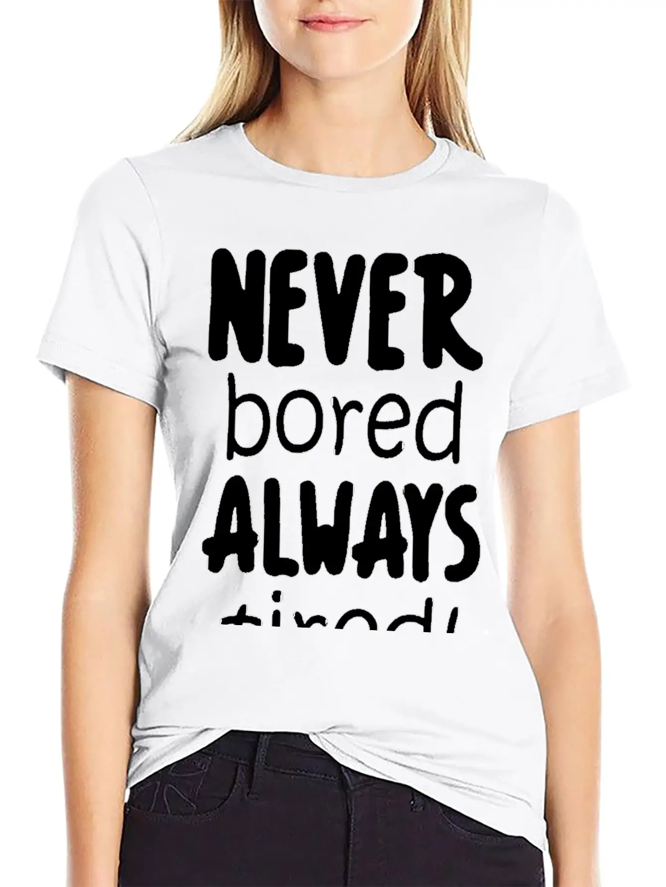 Never Bored Quote Soft Cotton Short Sleeve Tee ¨C Unisex Wardrobe Staple