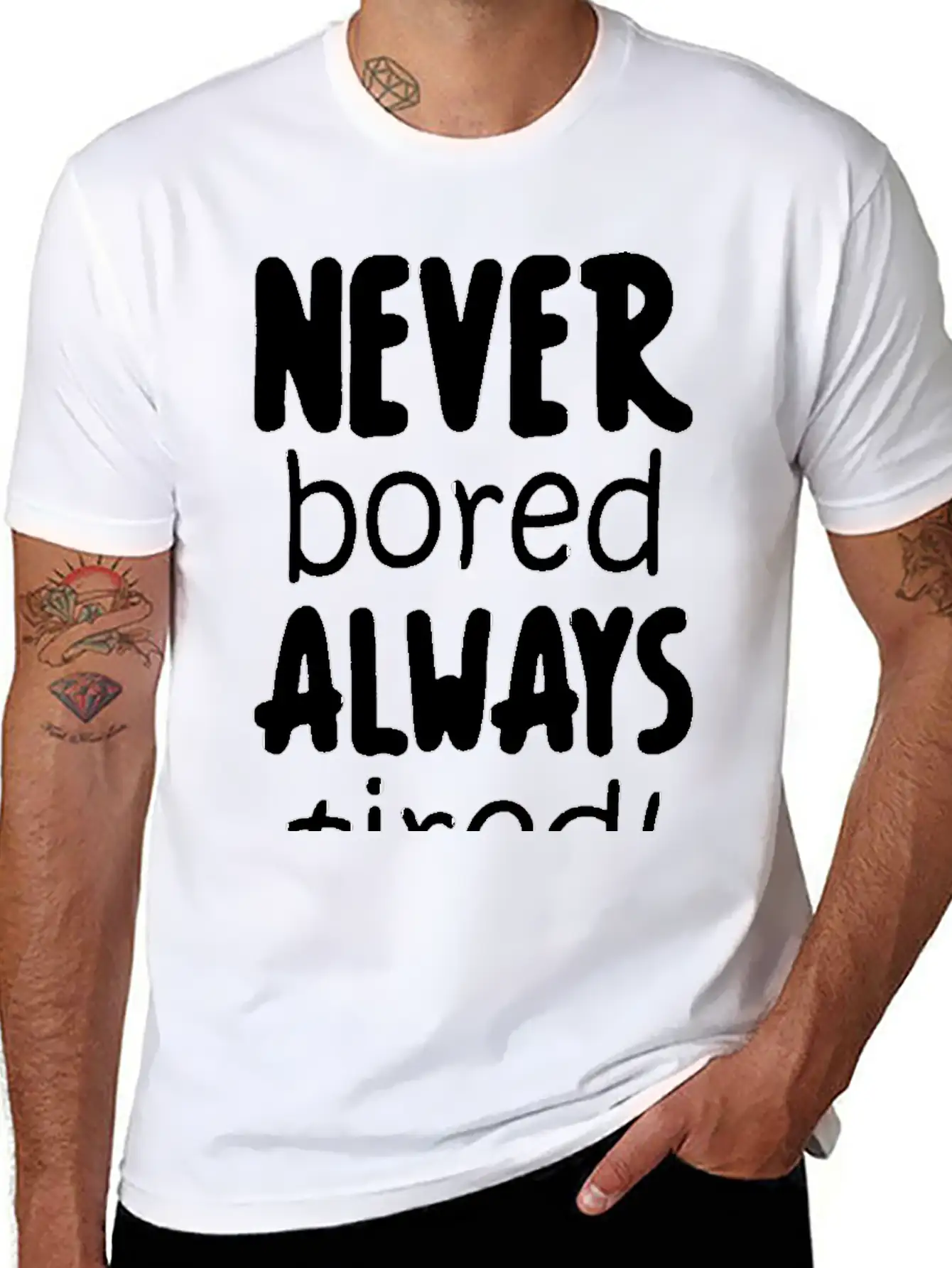 Never Bored Quote Soft Cotton Short Sleeve Tee ¨C Unisex Wardrobe Staple