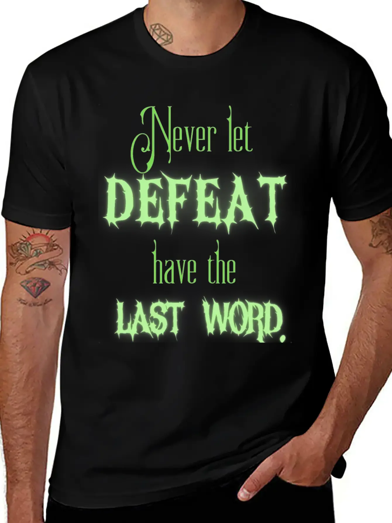 Never Let Defeat Have The Last Word Basic Graphic T-Shirt ¨C Daily Comfort In Soft Cotton