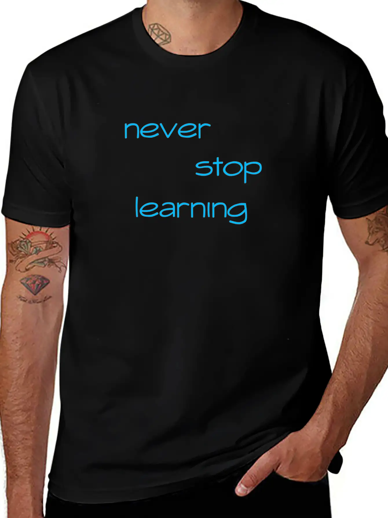 Never Stop Learning Essential Cotton Tee For Daily Outfits ¨C Unisex Style