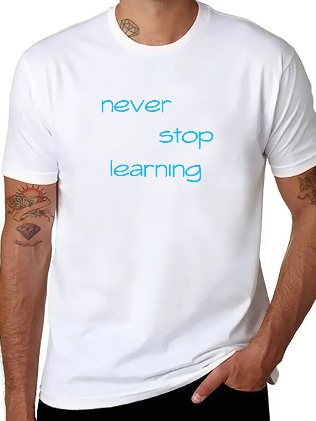 Never Stop Learning Essential Cotton Tee For Daily Outfits ¨C Unisex Style