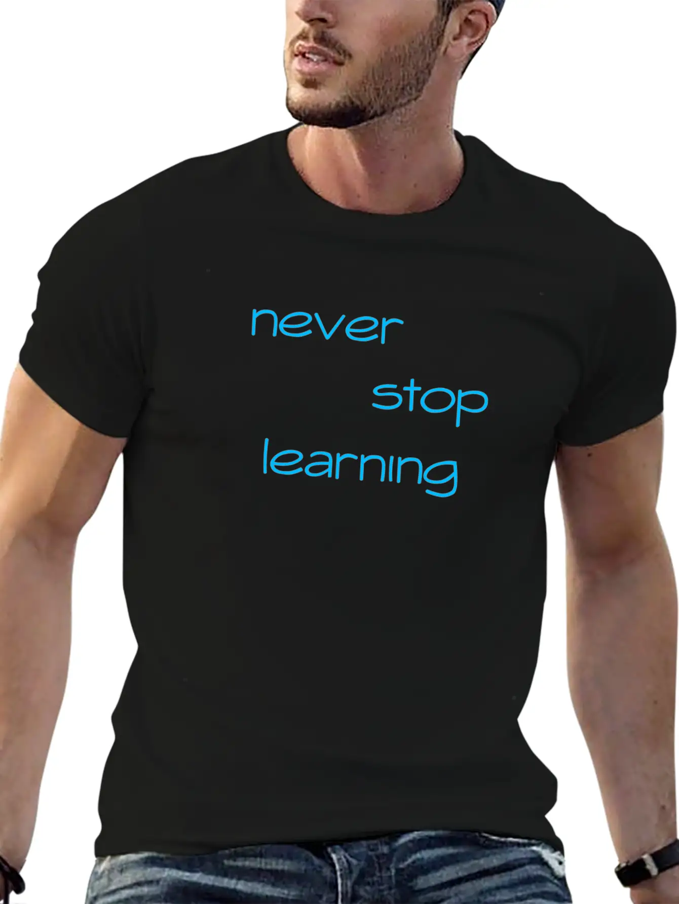 Never Stop Learning Essential Cotton Tee For Daily Outfits ¨C Unisex Style