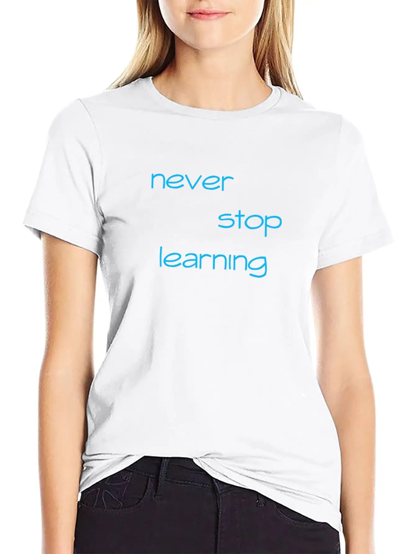 Never Stop Learning Essential Cotton Tee For Daily Outfits ¨C Unisex Style