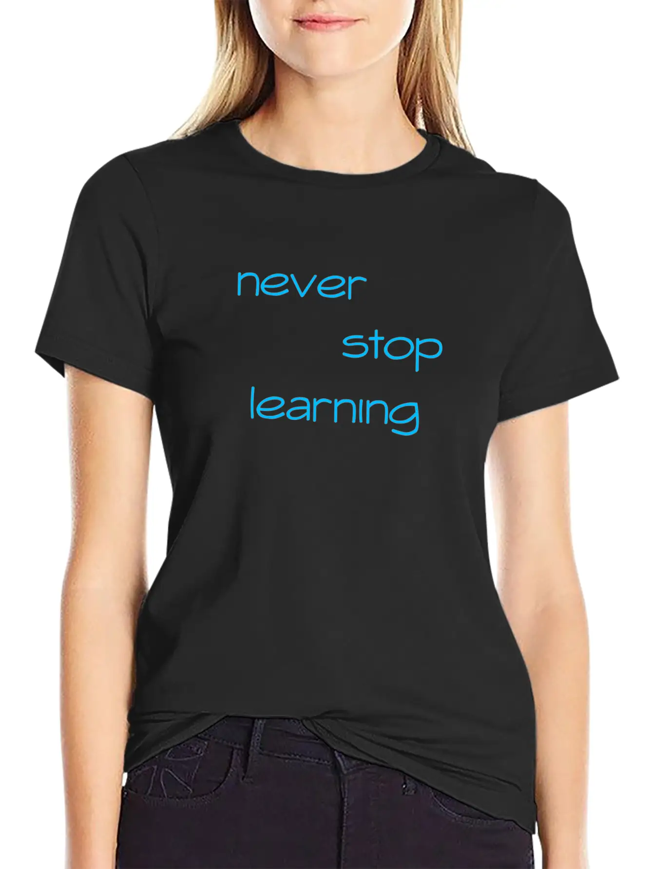 Never Stop Learning Essential Cotton Tee For Daily Outfits ¨C Unisex Style