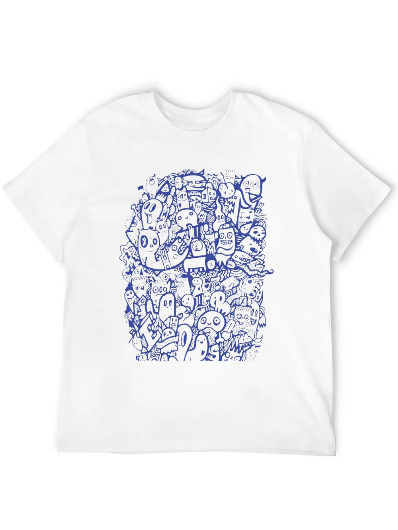 New Design Blue Doodle Best Seller Basic Graphic T-Shirt ¨C Daily Comfort In Soft Cotton