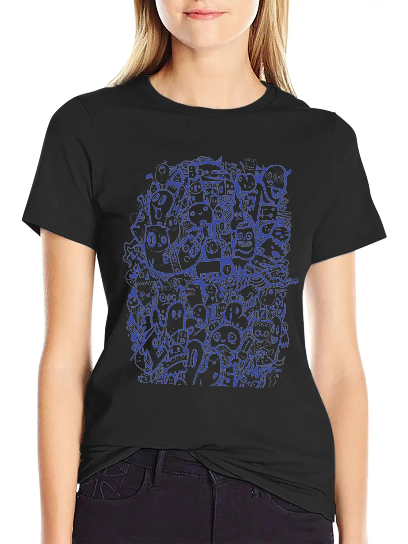 New Design Blue Doodle Best Seller Basic Graphic T-Shirt ¨C Daily Comfort In Soft Cotton