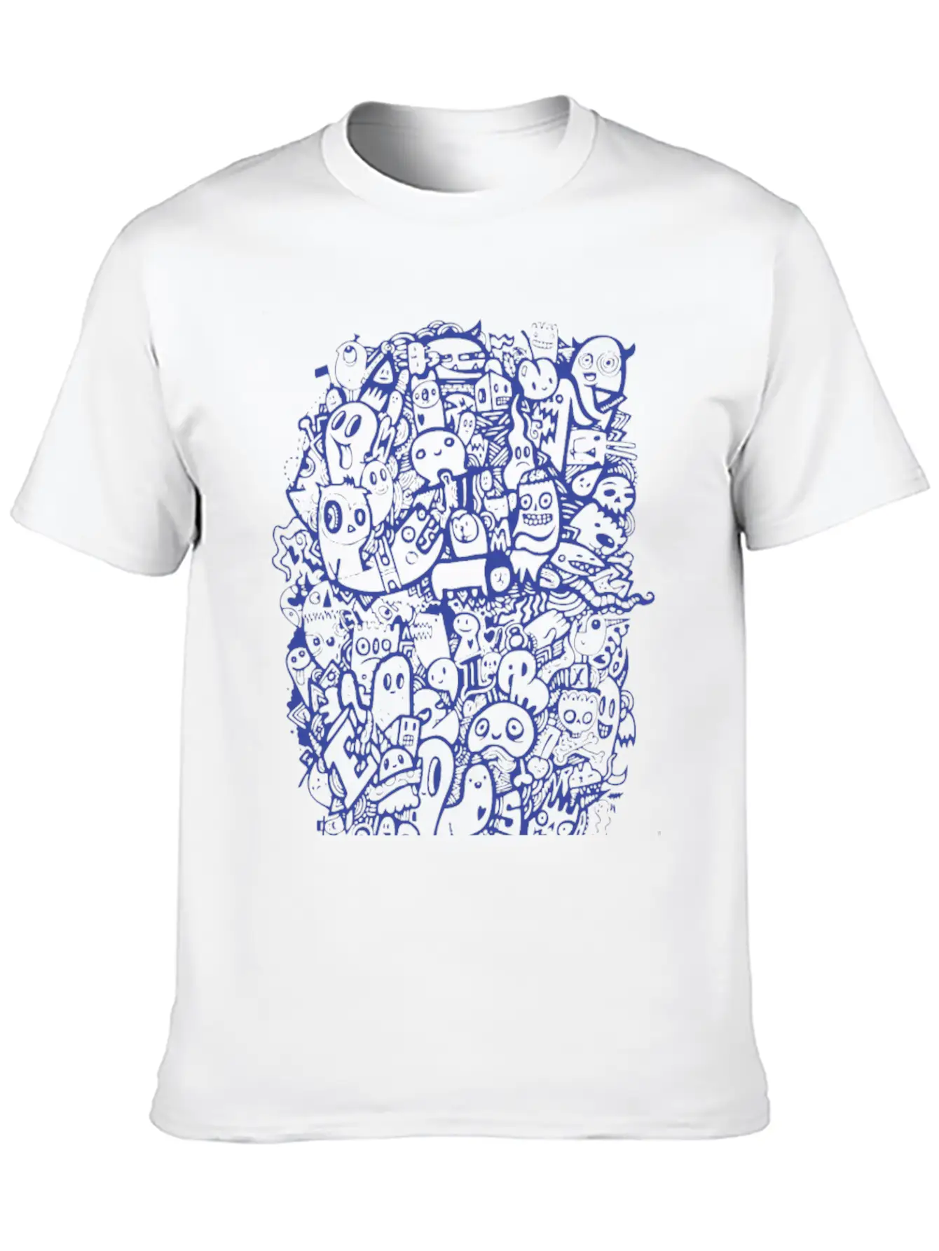 New Design Blue Doodle Best Seller Basic Graphic T-Shirt ¨C Daily Comfort In Soft Cotton