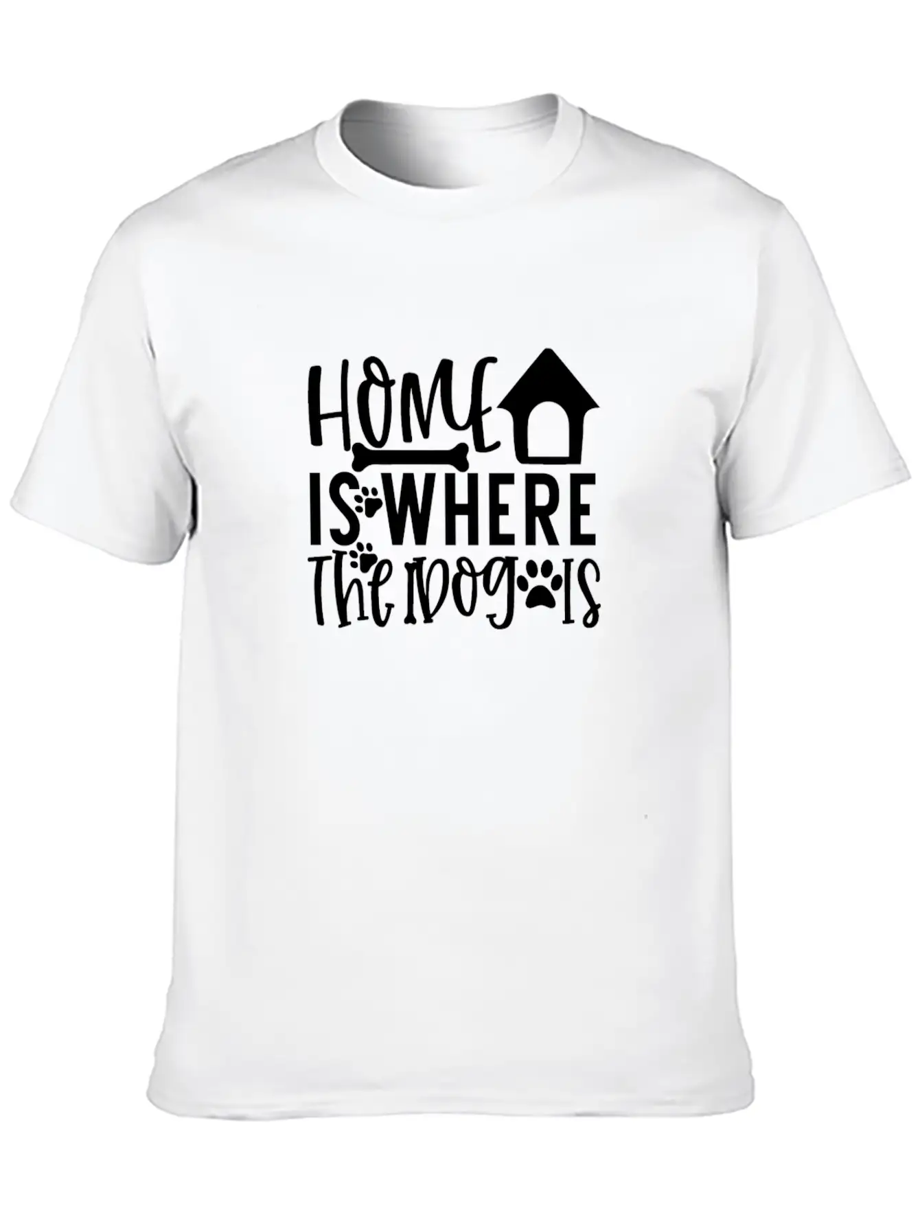 New Dog Home Is Where The Dog Is Essential Cotton Tee For Daily Outfits ¨C Unisex Style