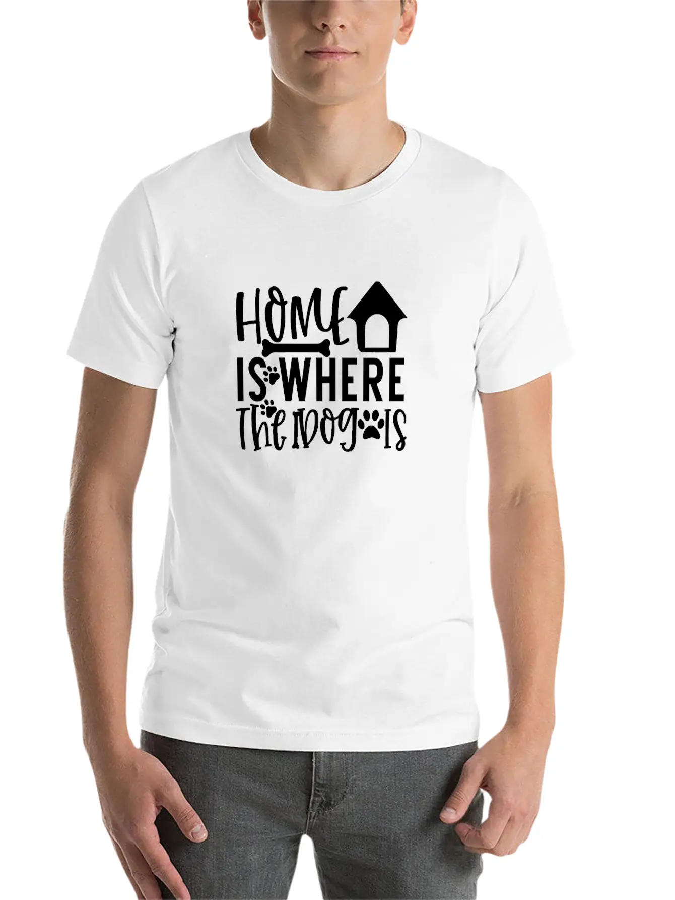 New Dog Home Is Where The Dog Is Essential Cotton Tee For Daily Outfits ¨C Unisex Style