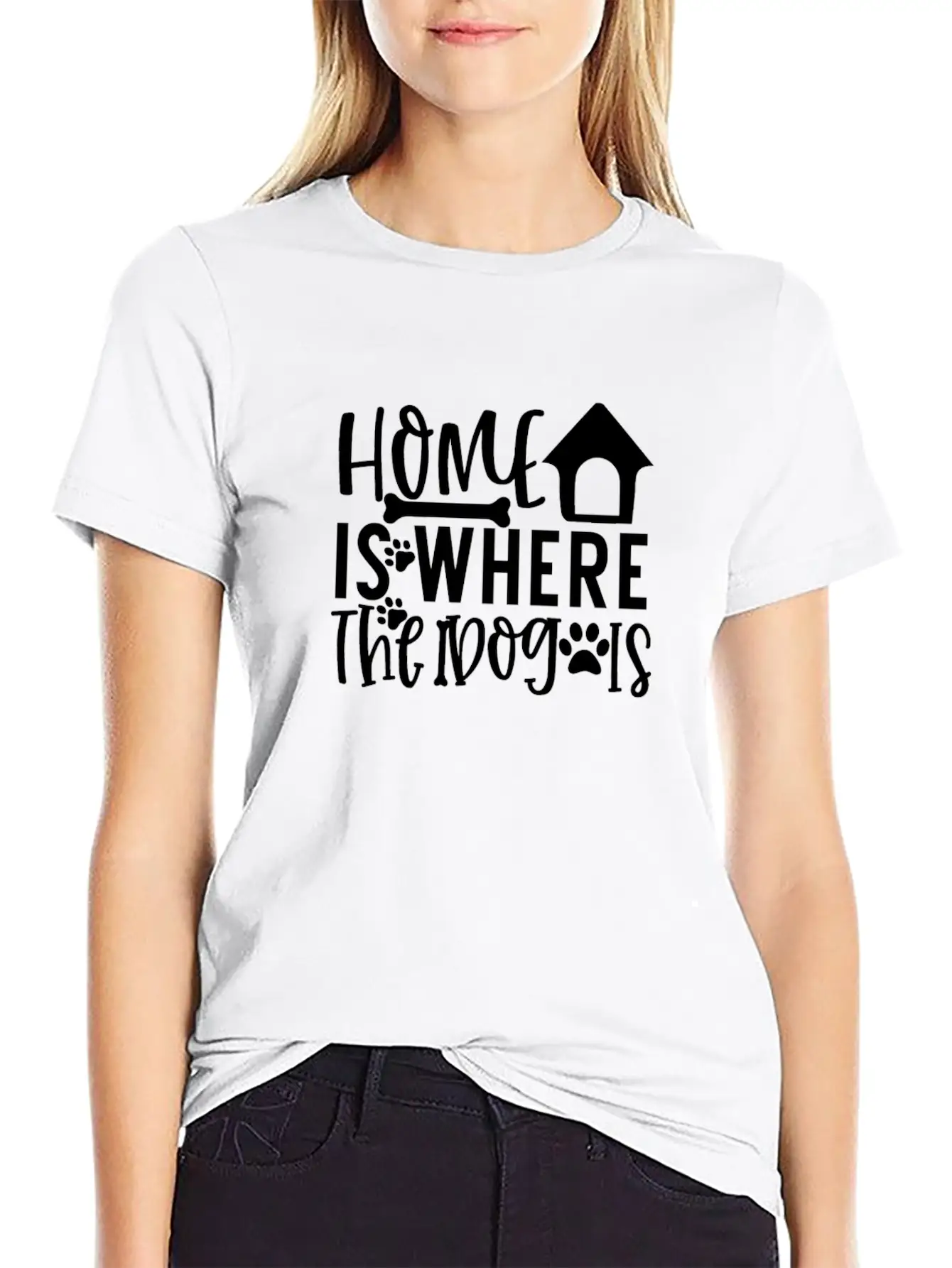 New Dog Home Is Where The Dog Is Essential Cotton Tee For Daily Outfits ¨C Unisex Style