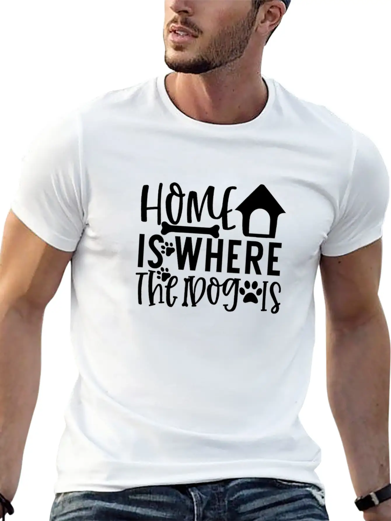 New Dog Home Is Where The Dog Is Essential Cotton Tee For Daily Outfits ¨C Unisex Style