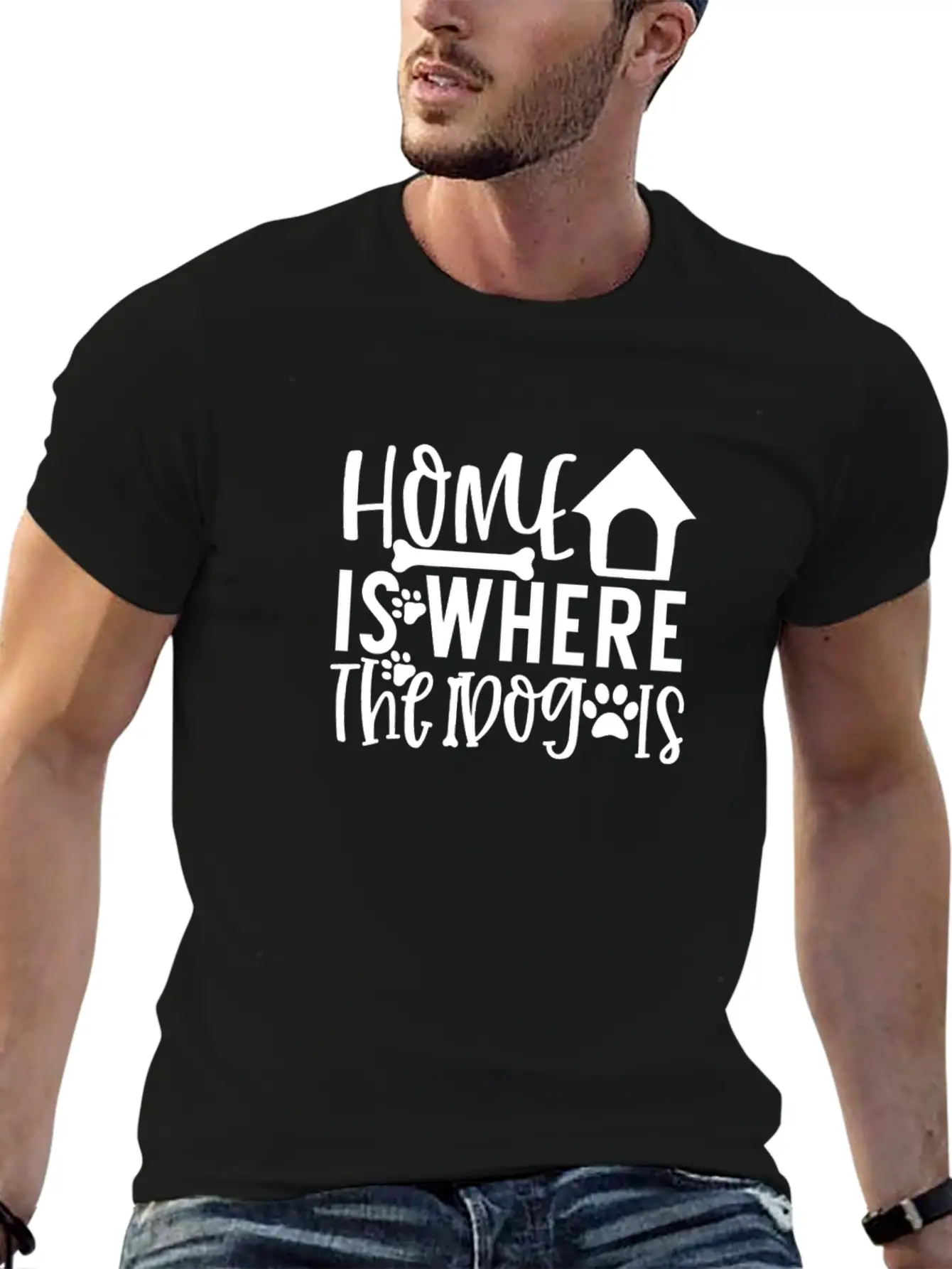 New Dog Home Is Where The Dog Is Essential Cotton Tee For Daily Outfits ¨C Unisex Style