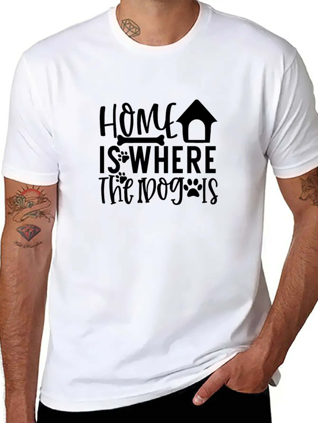 New Dog Home Is Where The Dog Is Essential Cotton Tee For Daily Outfits ¨C Unisex Style