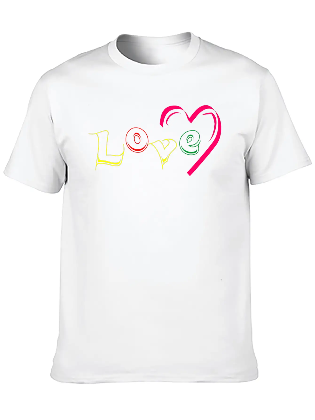 New T-shirt Love Writing With Love Ornamen Essential Cotton Tee For Daily Outfits ¨C Unisex Style
