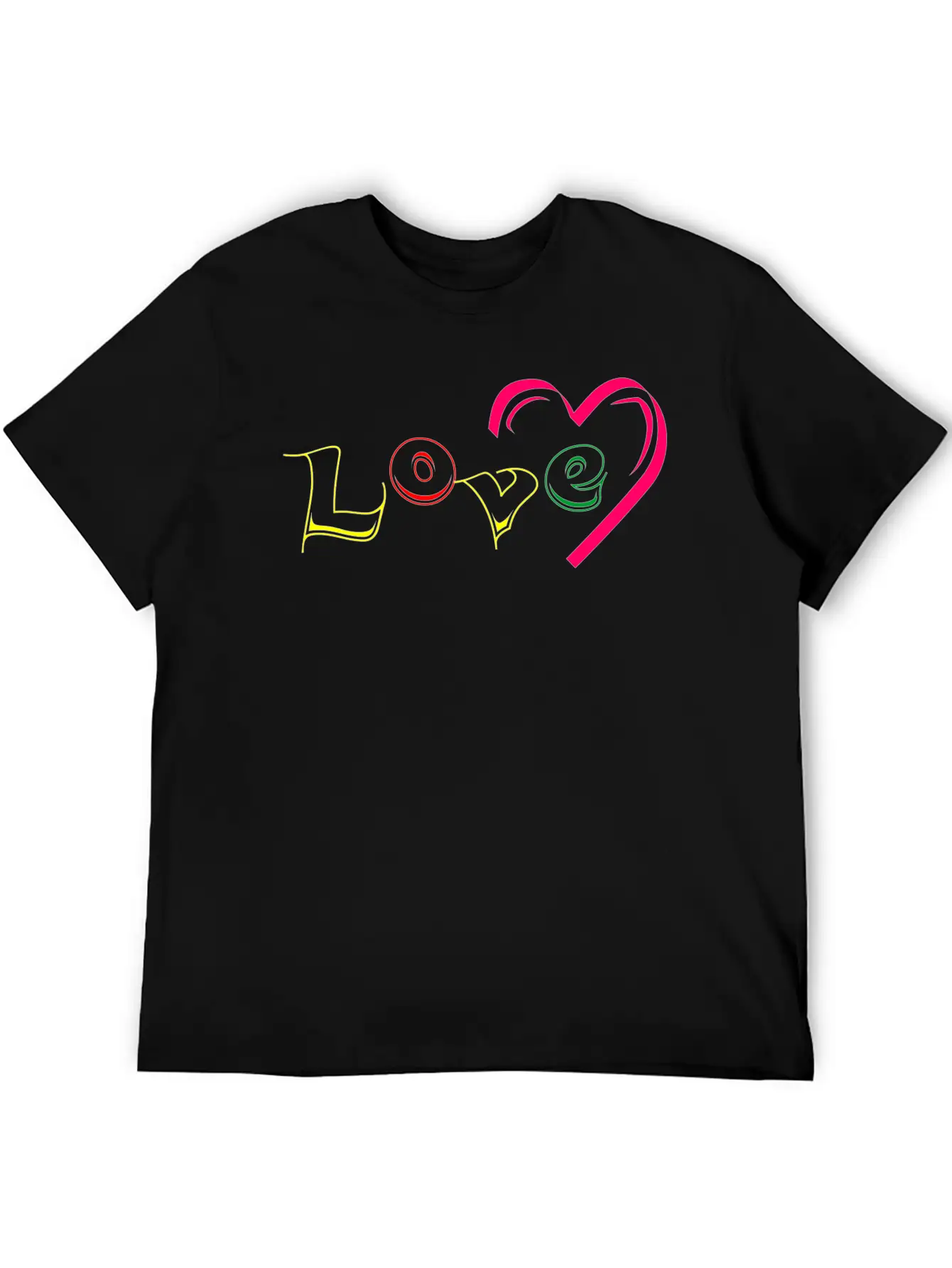 New T-shirt Love Writing With Love Ornamen Essential Cotton Tee For Daily Outfits ¨C Unisex Style