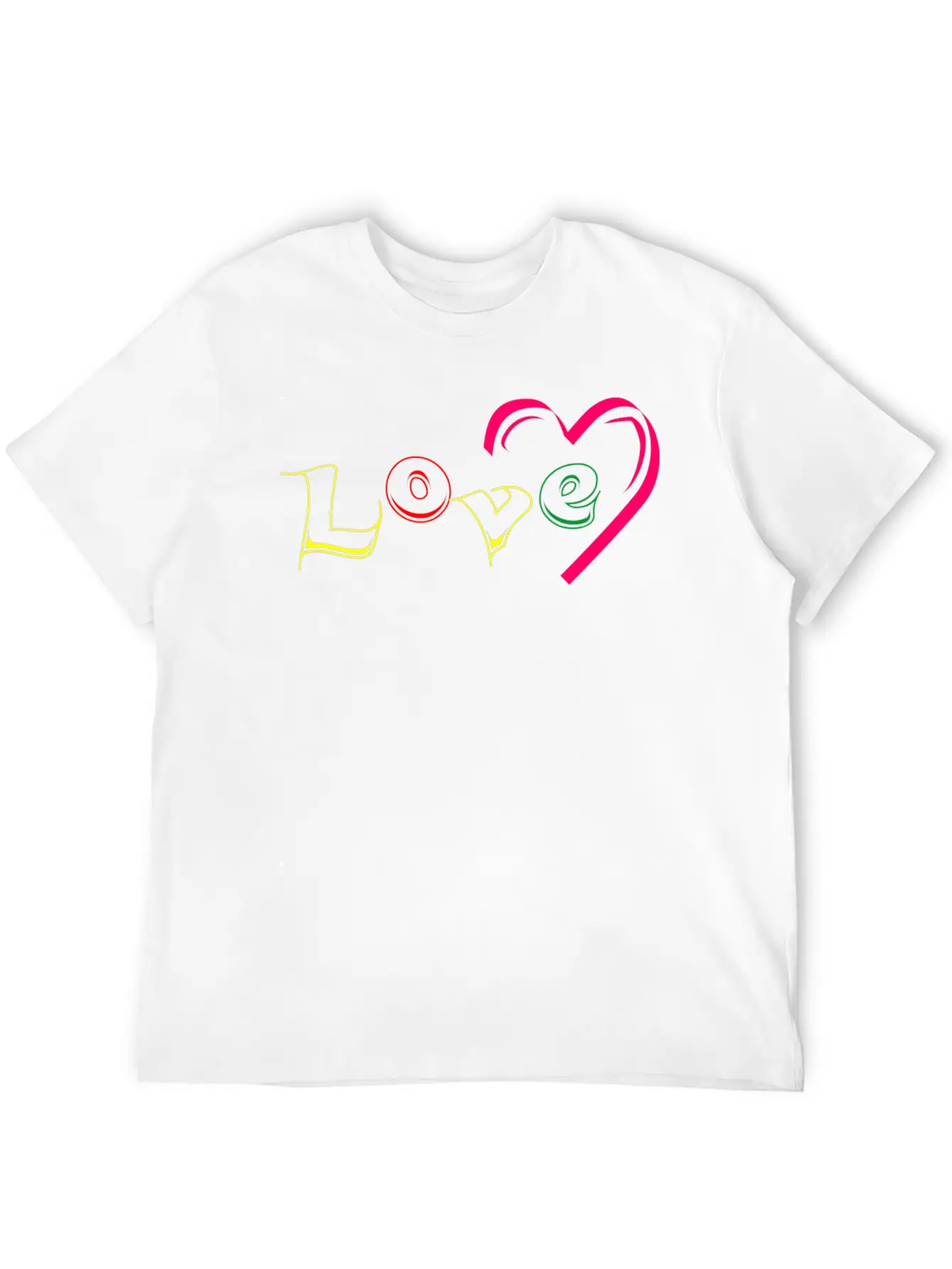 New T-shirt Love Writing With Love Ornamen Essential Cotton Tee For Daily Outfits ¨C Unisex Style
