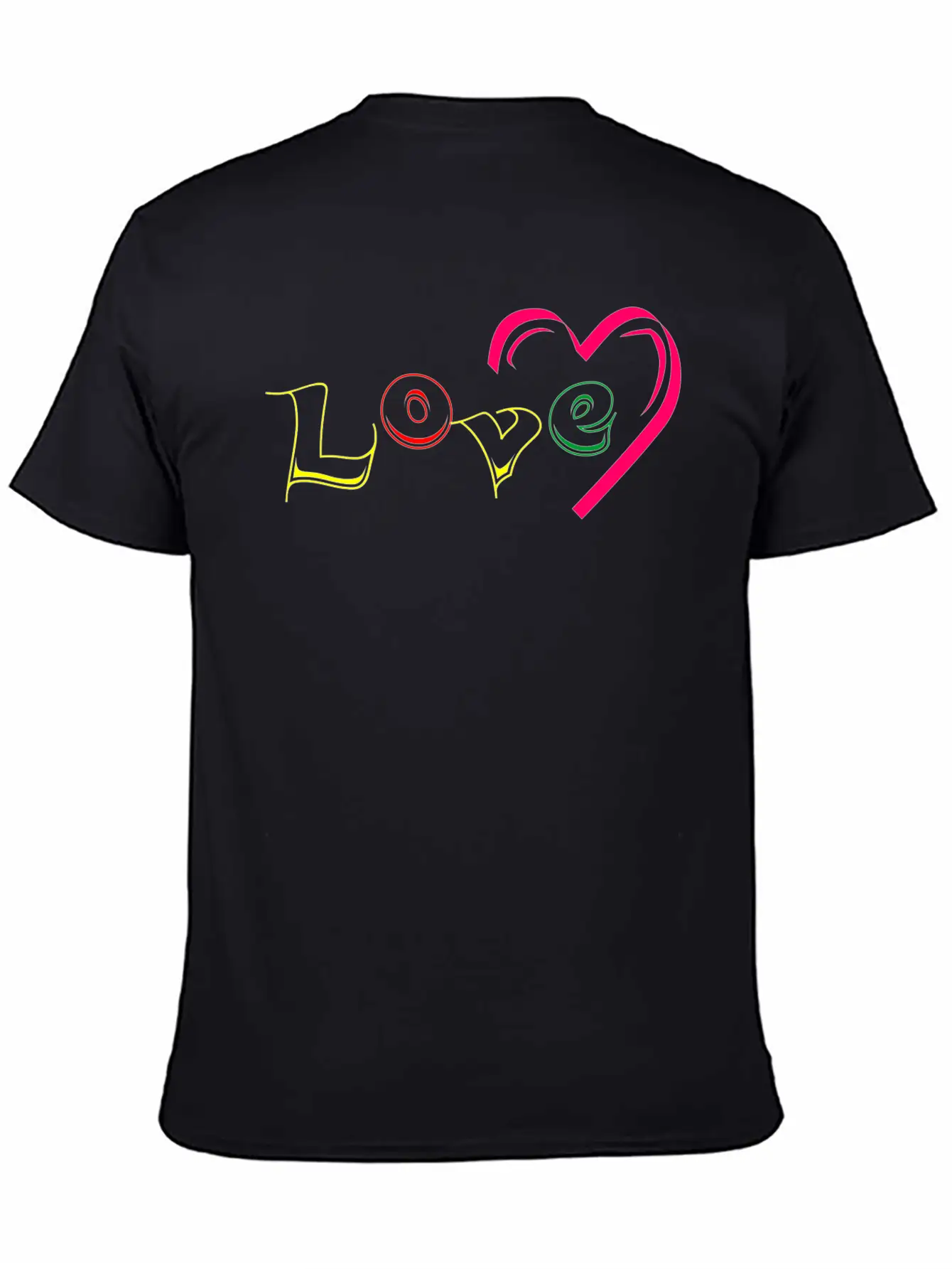 New T-shirt Love Writing With Love Ornamen Essential Cotton Tee For Daily Outfits ¨C Unisex Style